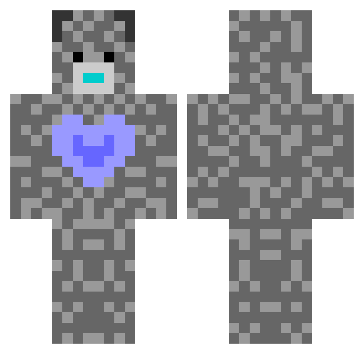 Prussian Minecraft skin, front and back view