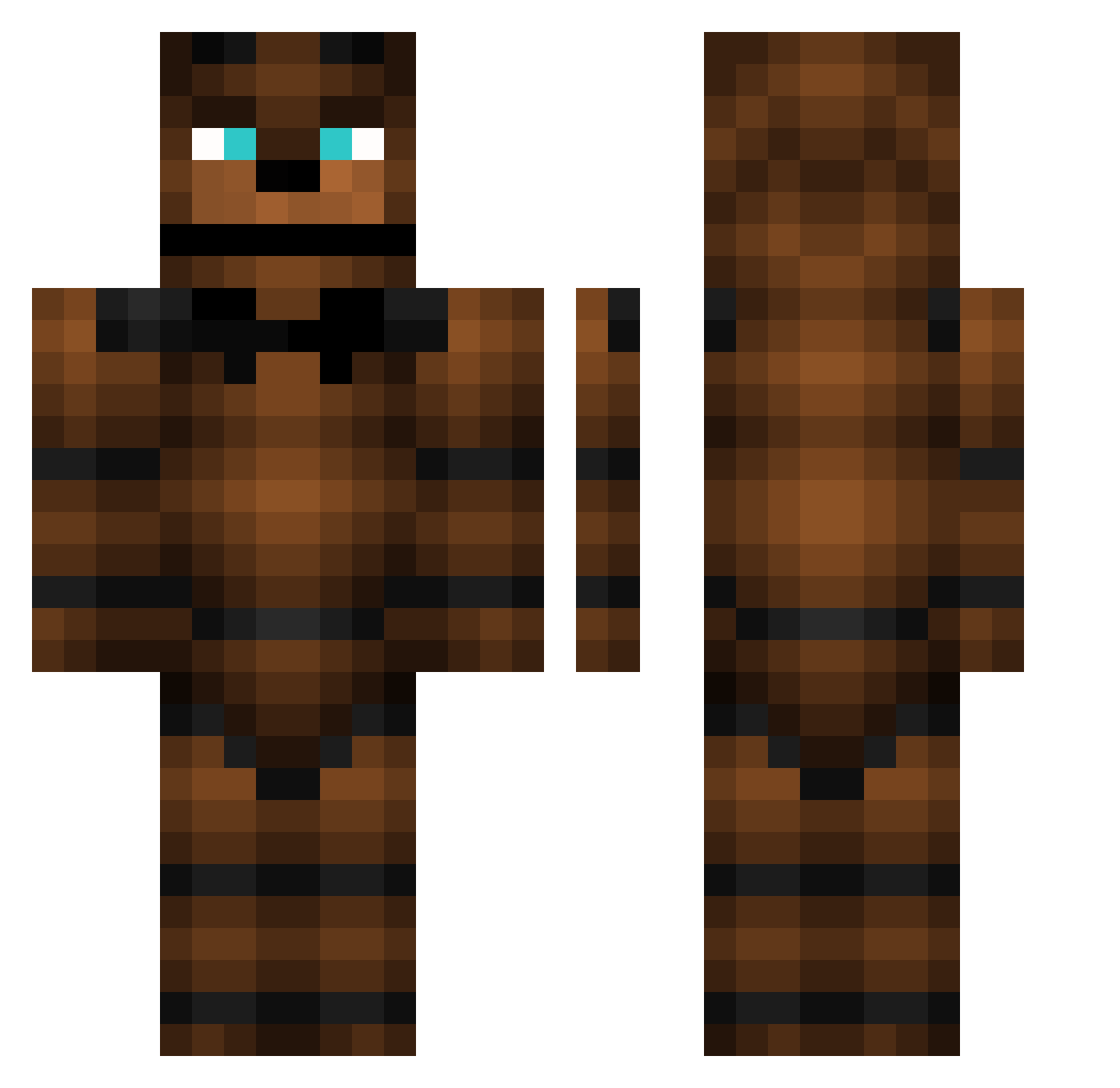 AlmightyH0B0 Minecraft skin, front and back view