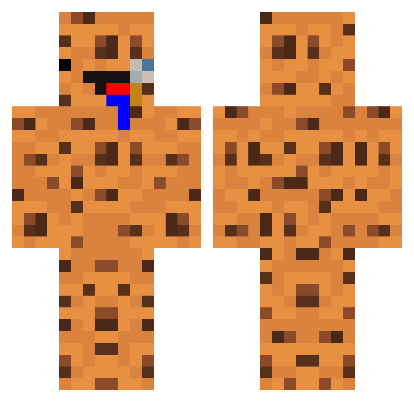 gamerzaber40 Minecraft skin, front and back view