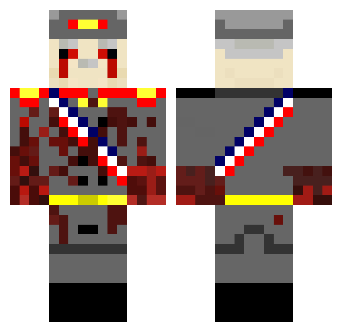 Typeonediabete Minecraft skin, front and back view