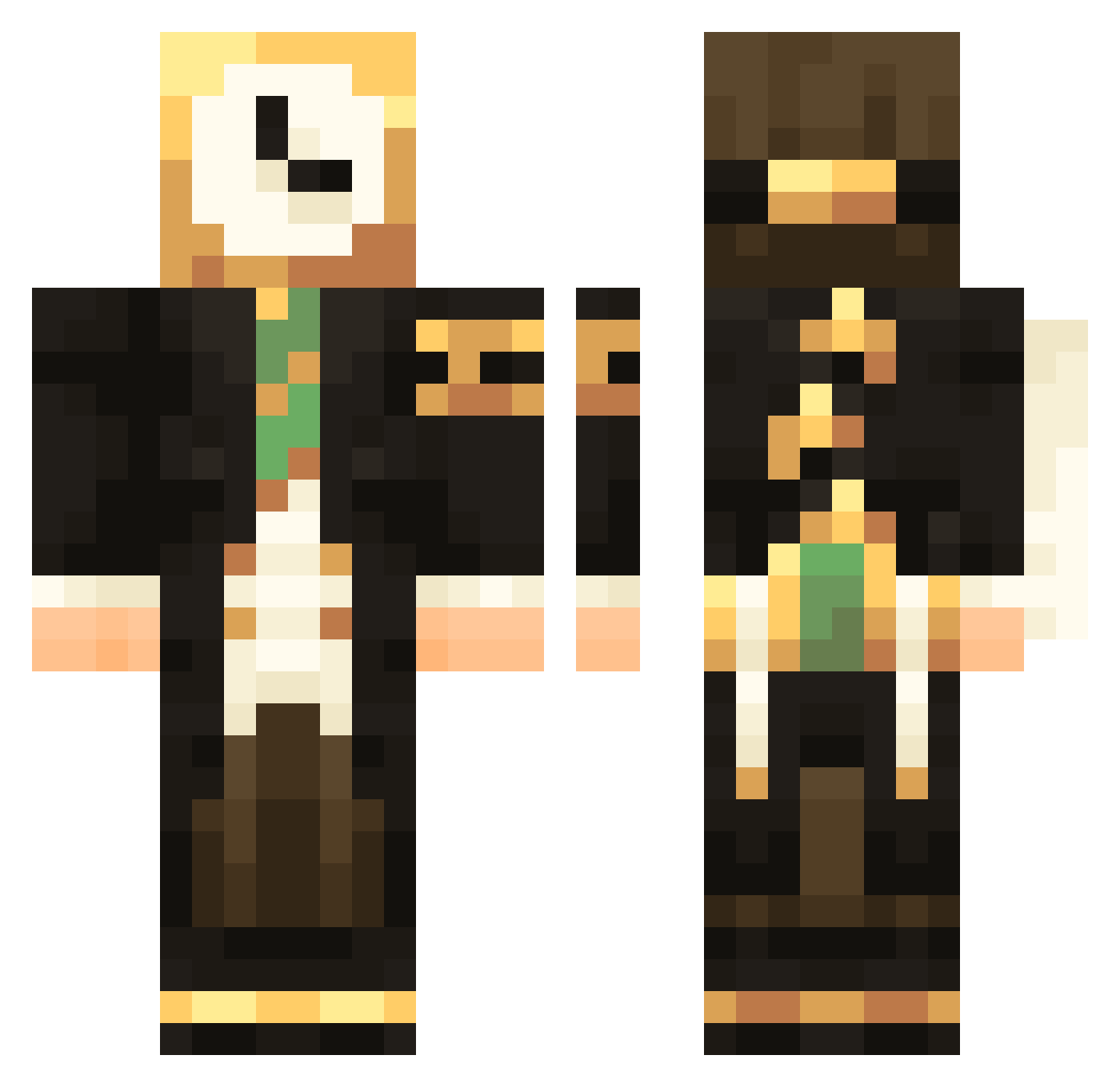 TN_sL33py Minecraft skin, front and back view