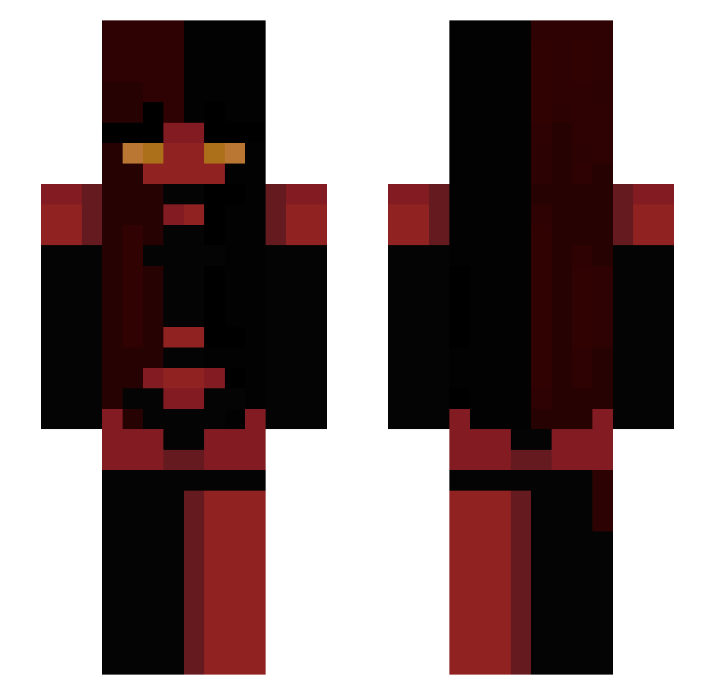 Creophagous Minecraft skin, front and back view
