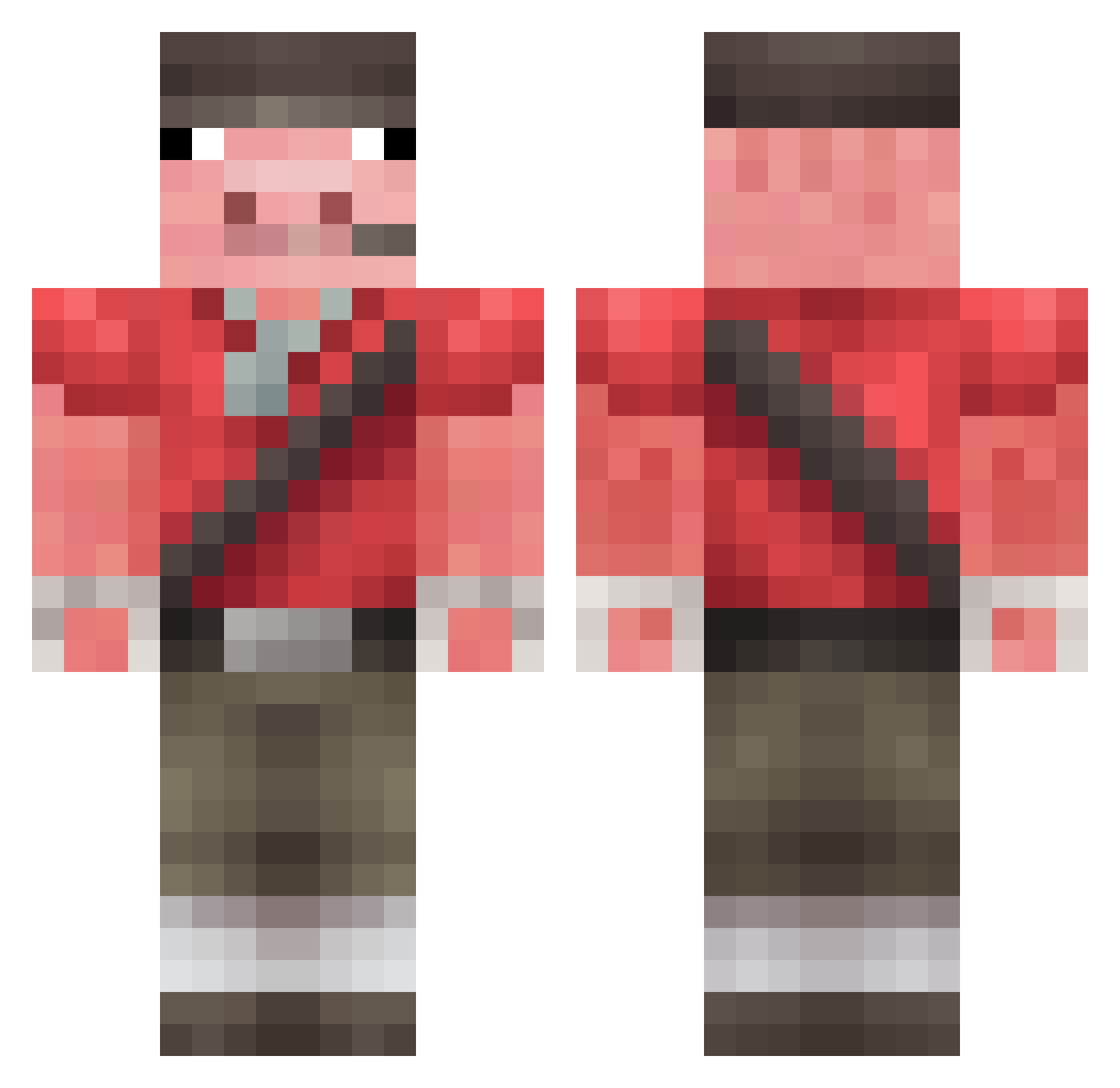R4dar12 Minecraft skin, front and back view