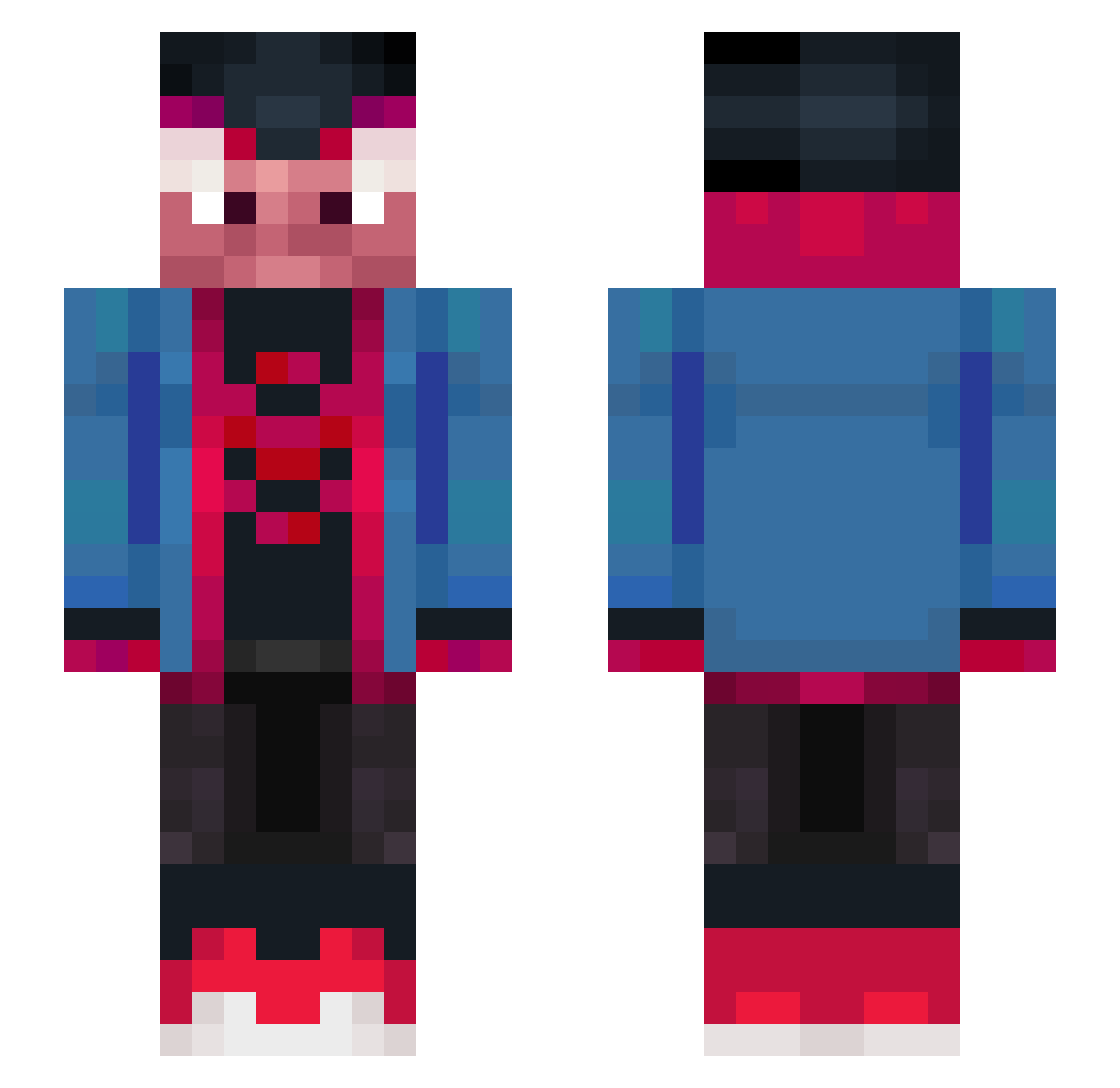 Zman_Duma Minecraft skin, front and back view