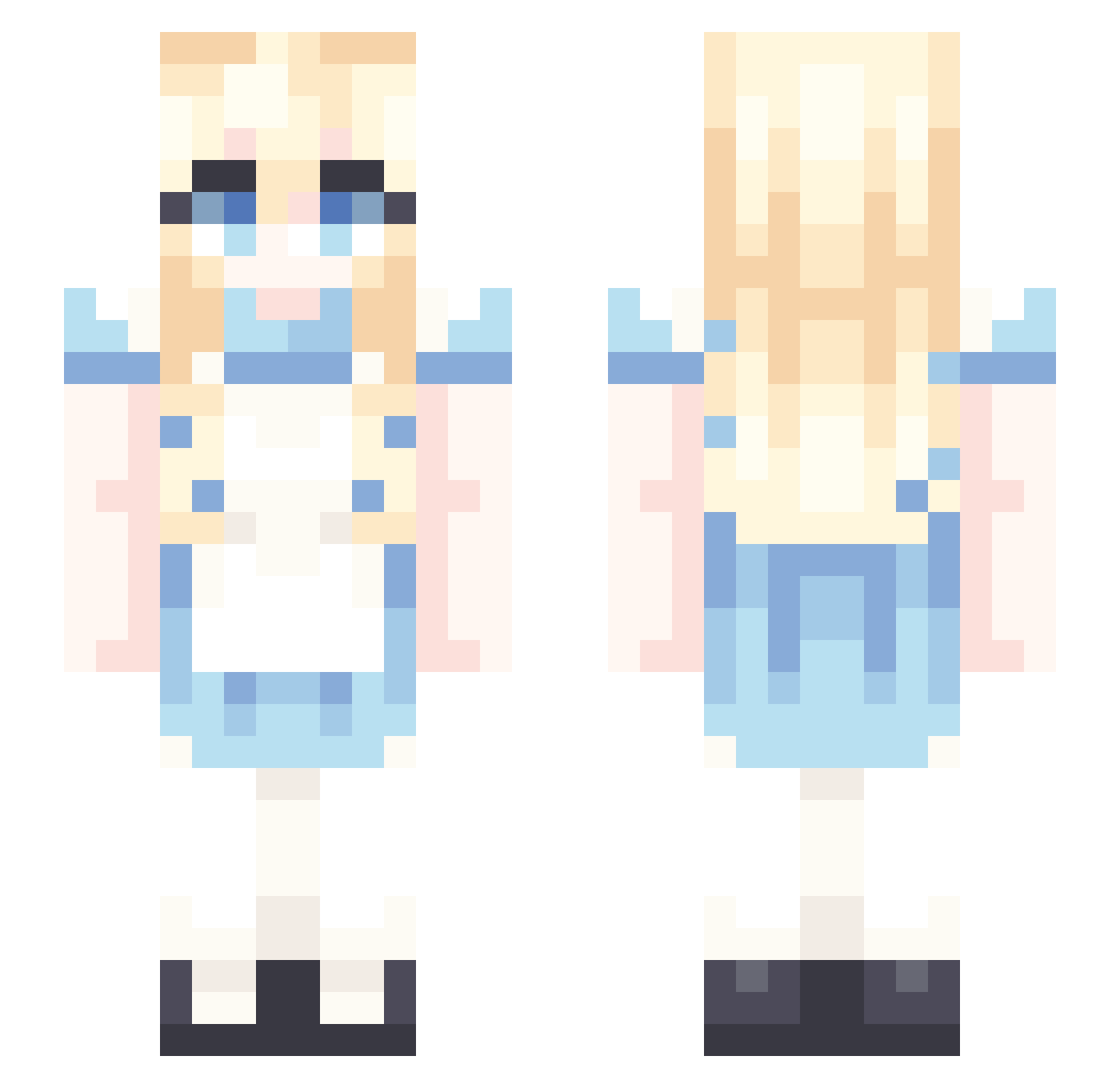 Fatburguer Minecraft skin, front and back view