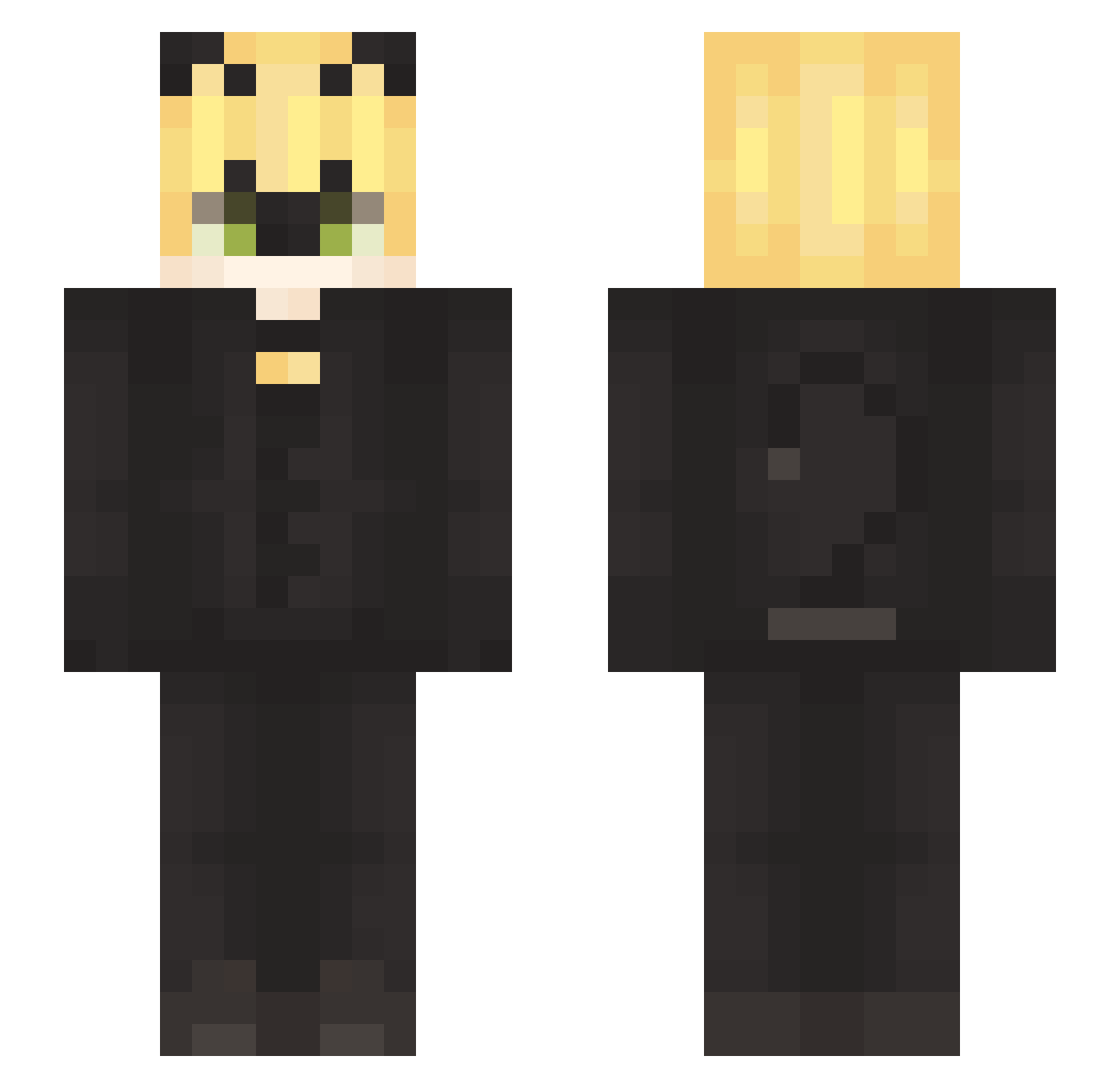 roidi Minecraft skin, front and back view