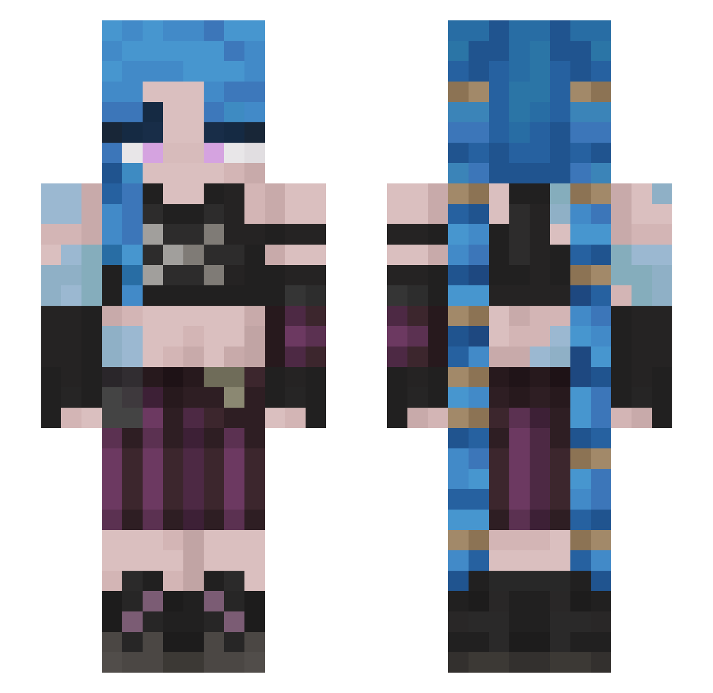 YELDAH Minecraft skin, front and back view