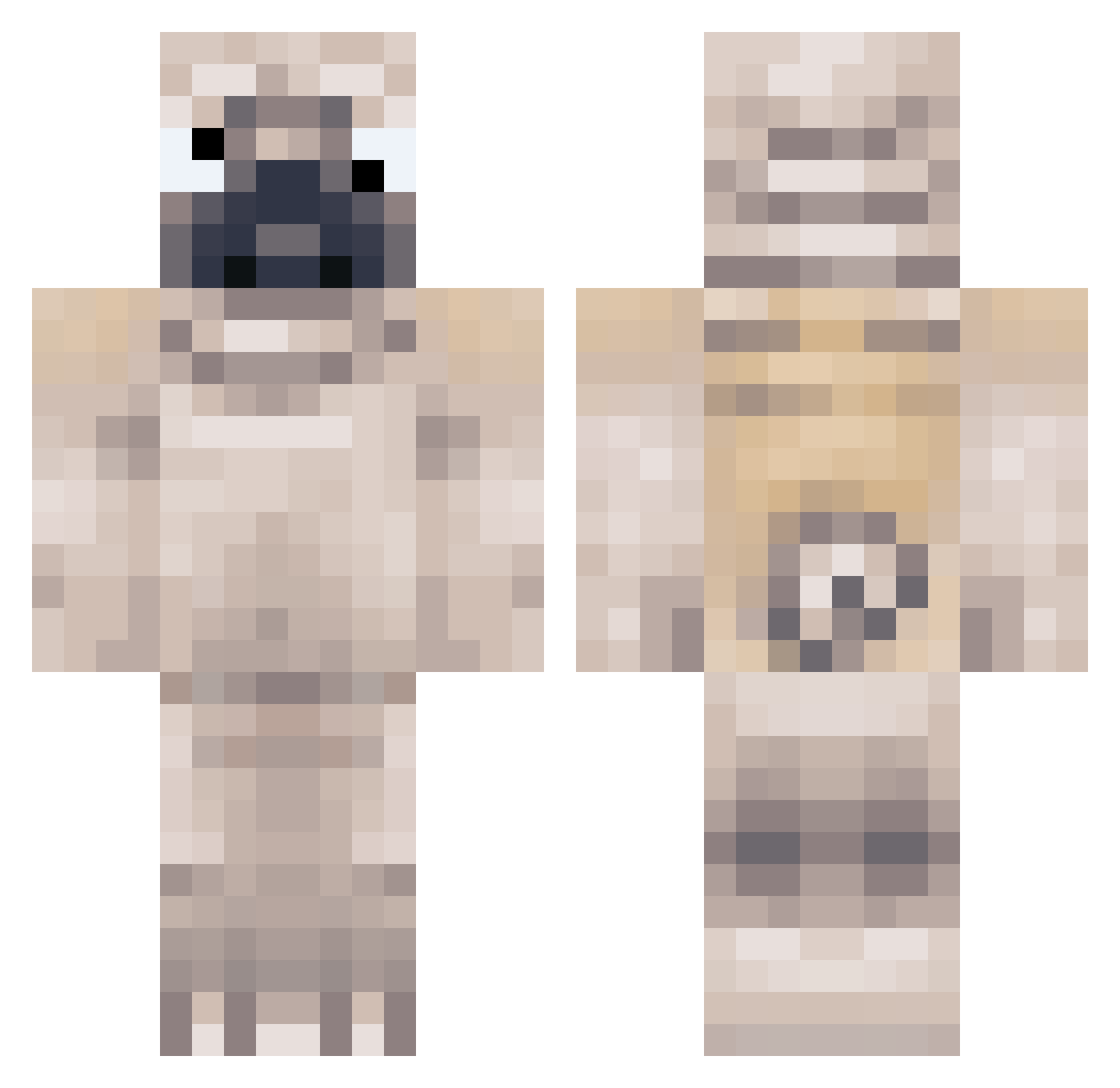 Kawuy Minecraft skin, front and back view