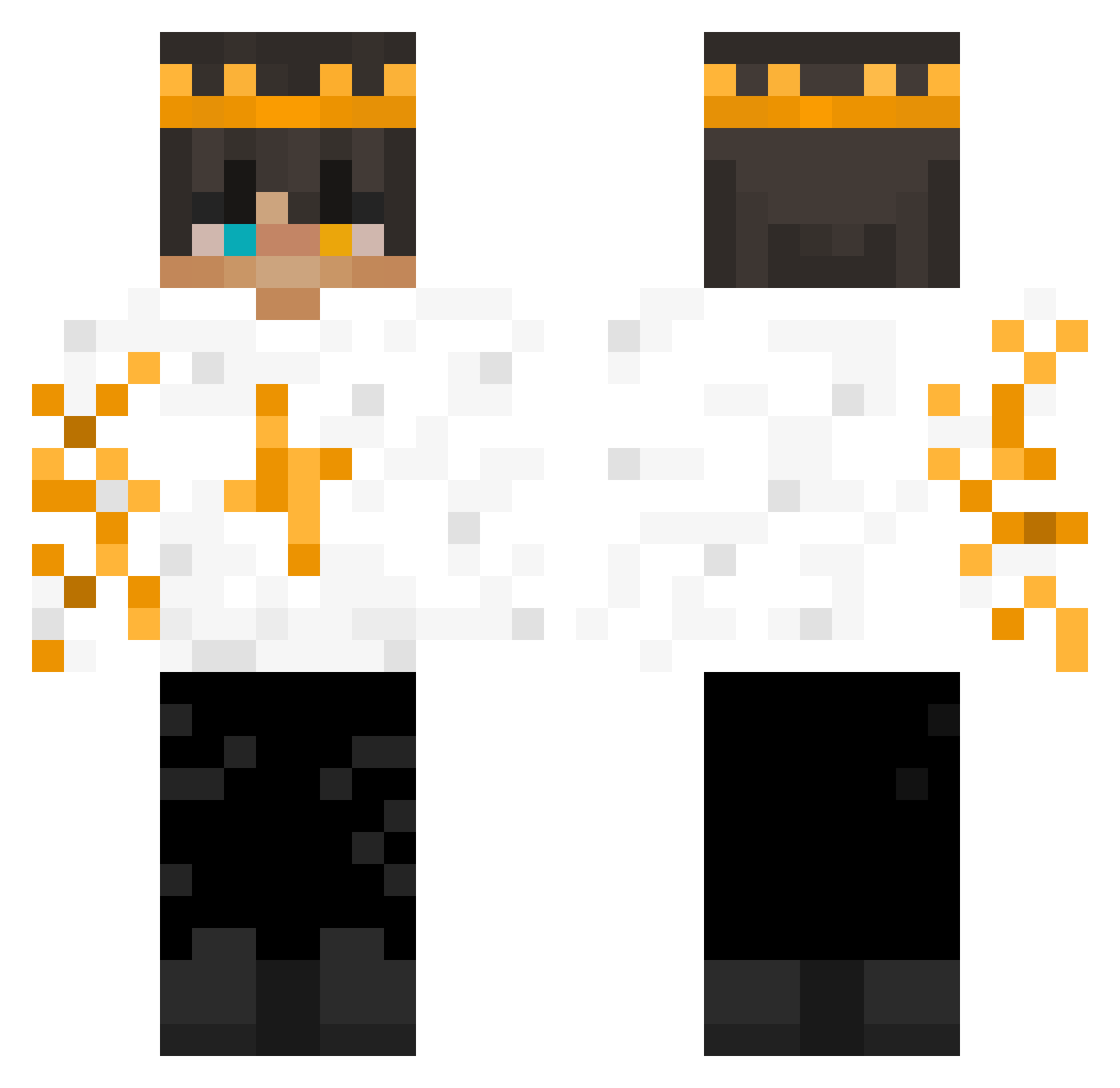 Lord_Fame Minecraft skin, front and back view
