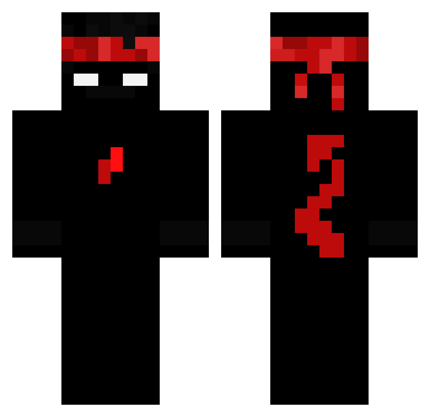 Nizann Minecraft skin, front and back view