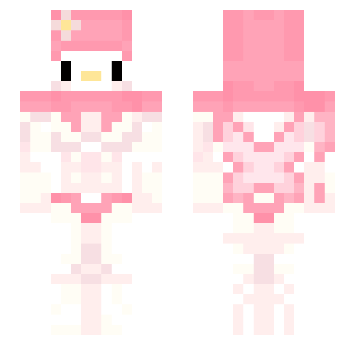 ratpersonolivia Minecraft skin, front and back view
