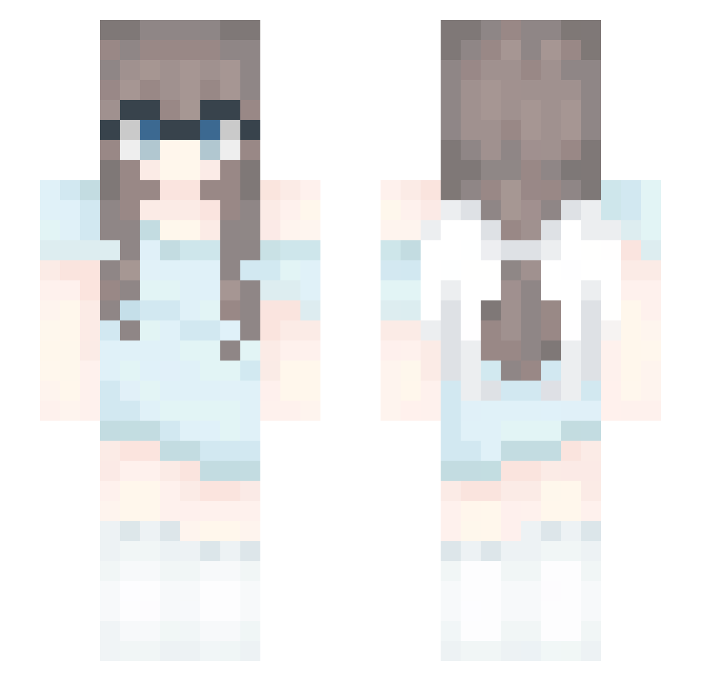 corvhysteria Minecraft skin, front and back view
