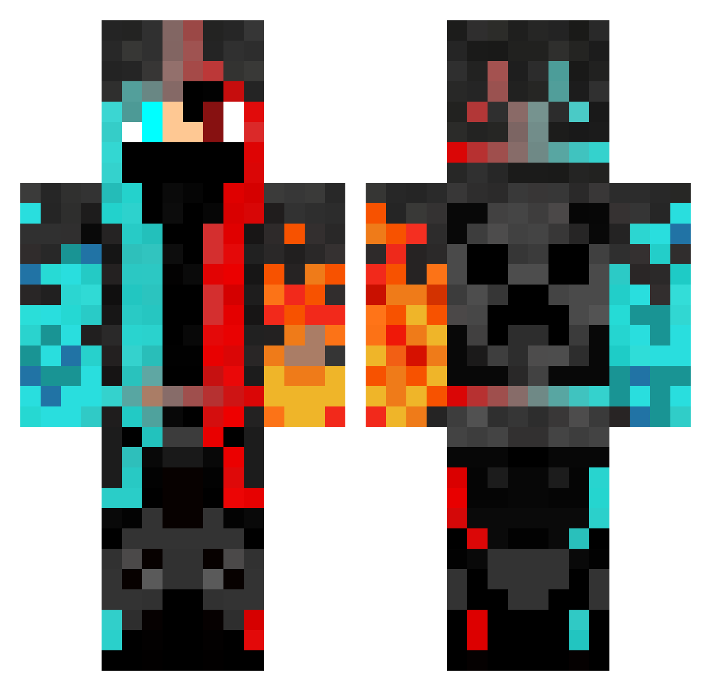 Trippieinvert Minecraft skin, front and back view