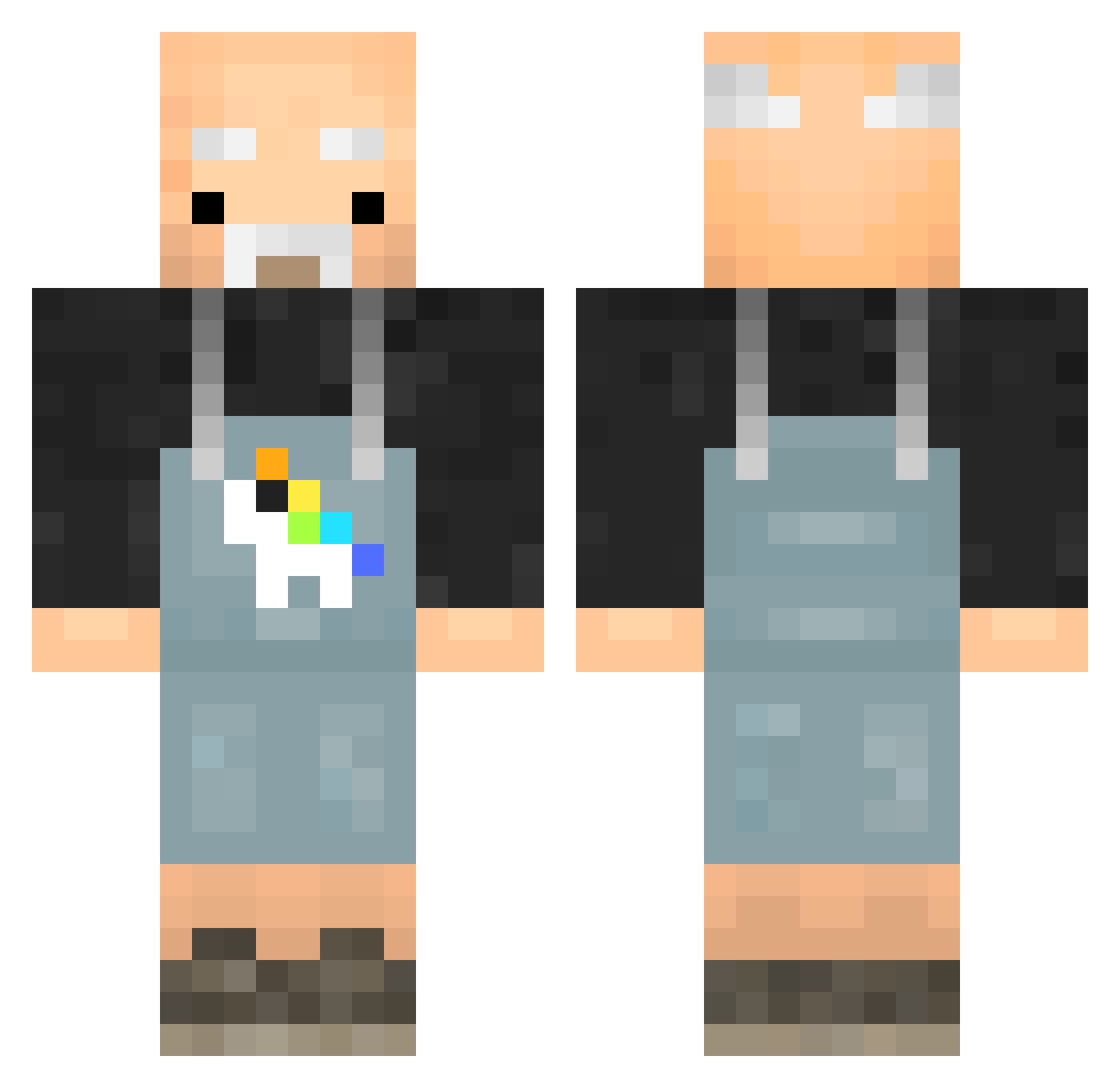 gio17k Minecraft skin, front and back view