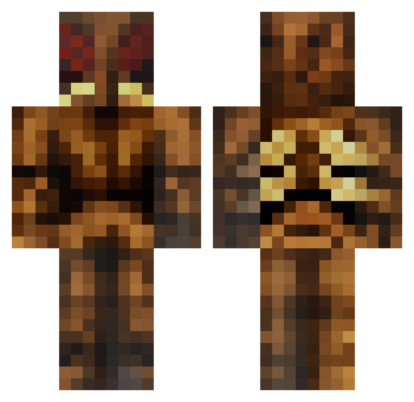 SuperBrosen Minecraft skin, front and back view