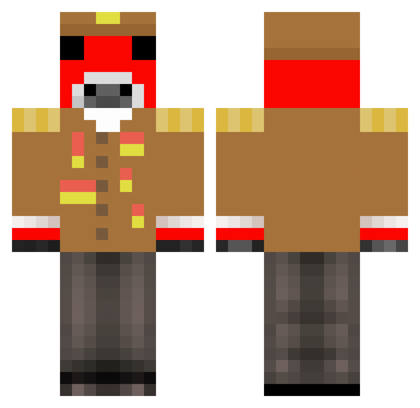 FURIOUSYt13 Minecraft skin, front and back view