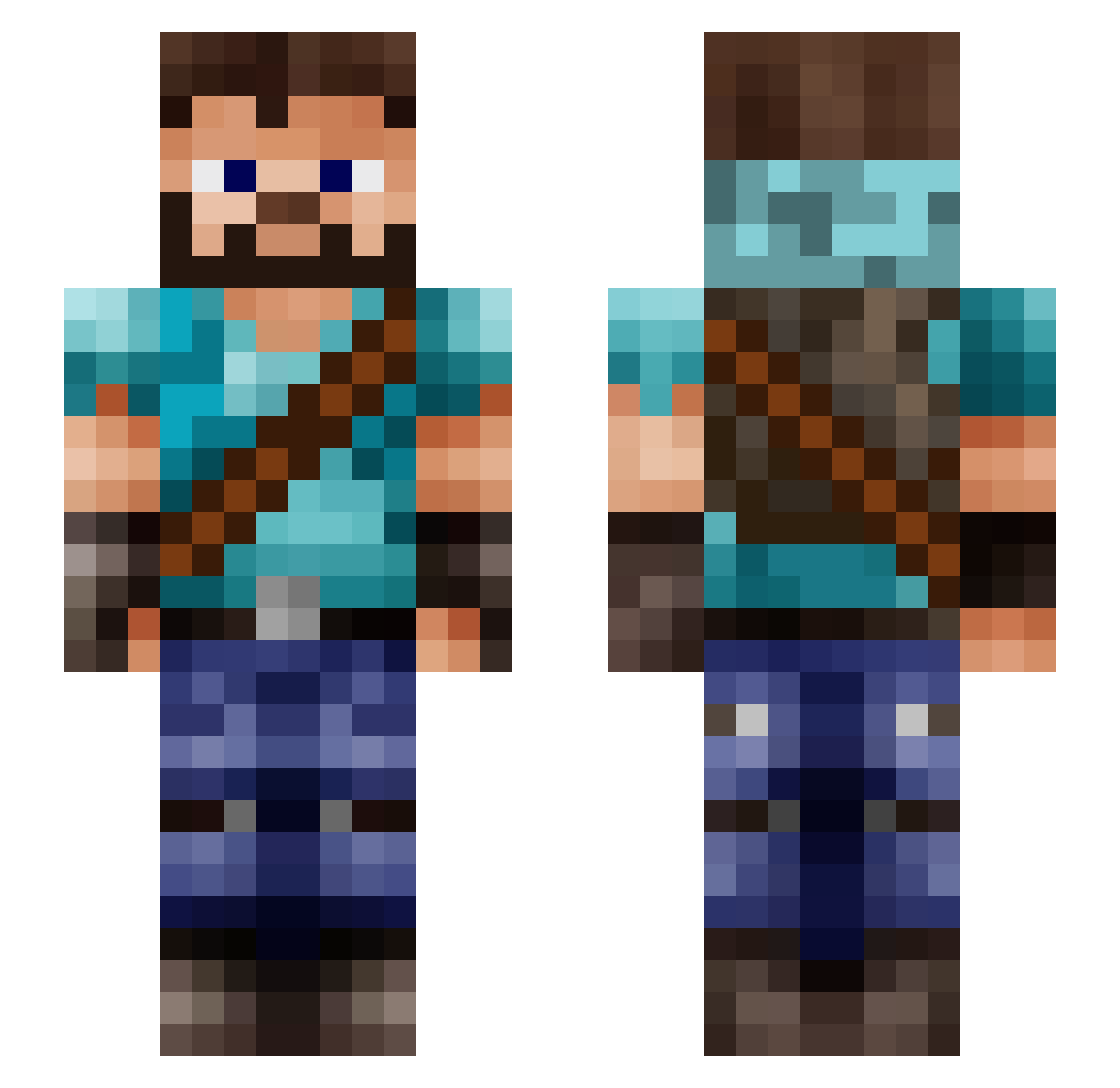 khaosbtw Minecraft skin, front and back view