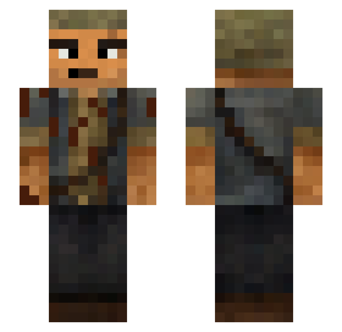 DrOpiat Minecraft skin, front and back view
