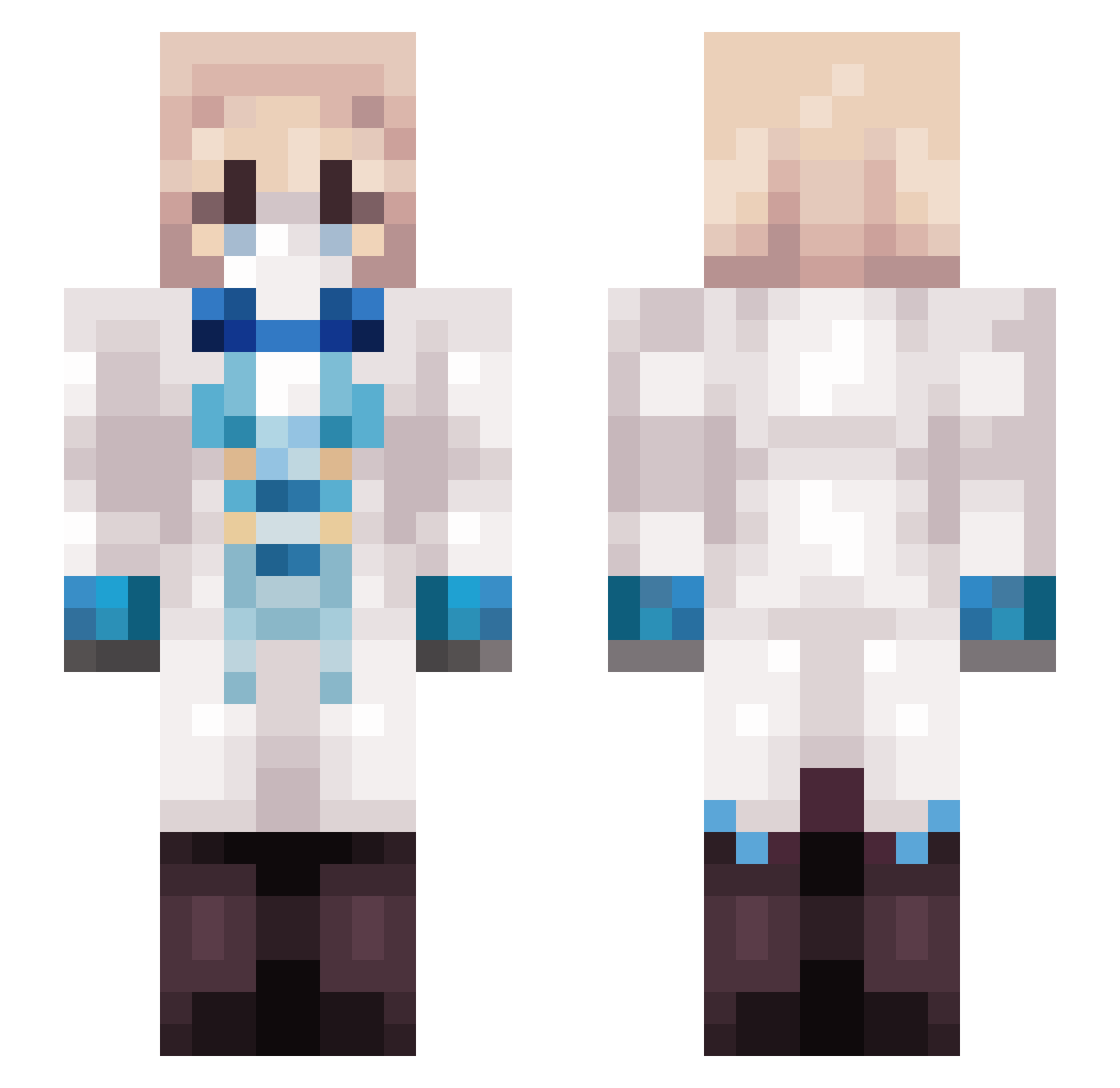 NullRuse Minecraft skin, front and back view