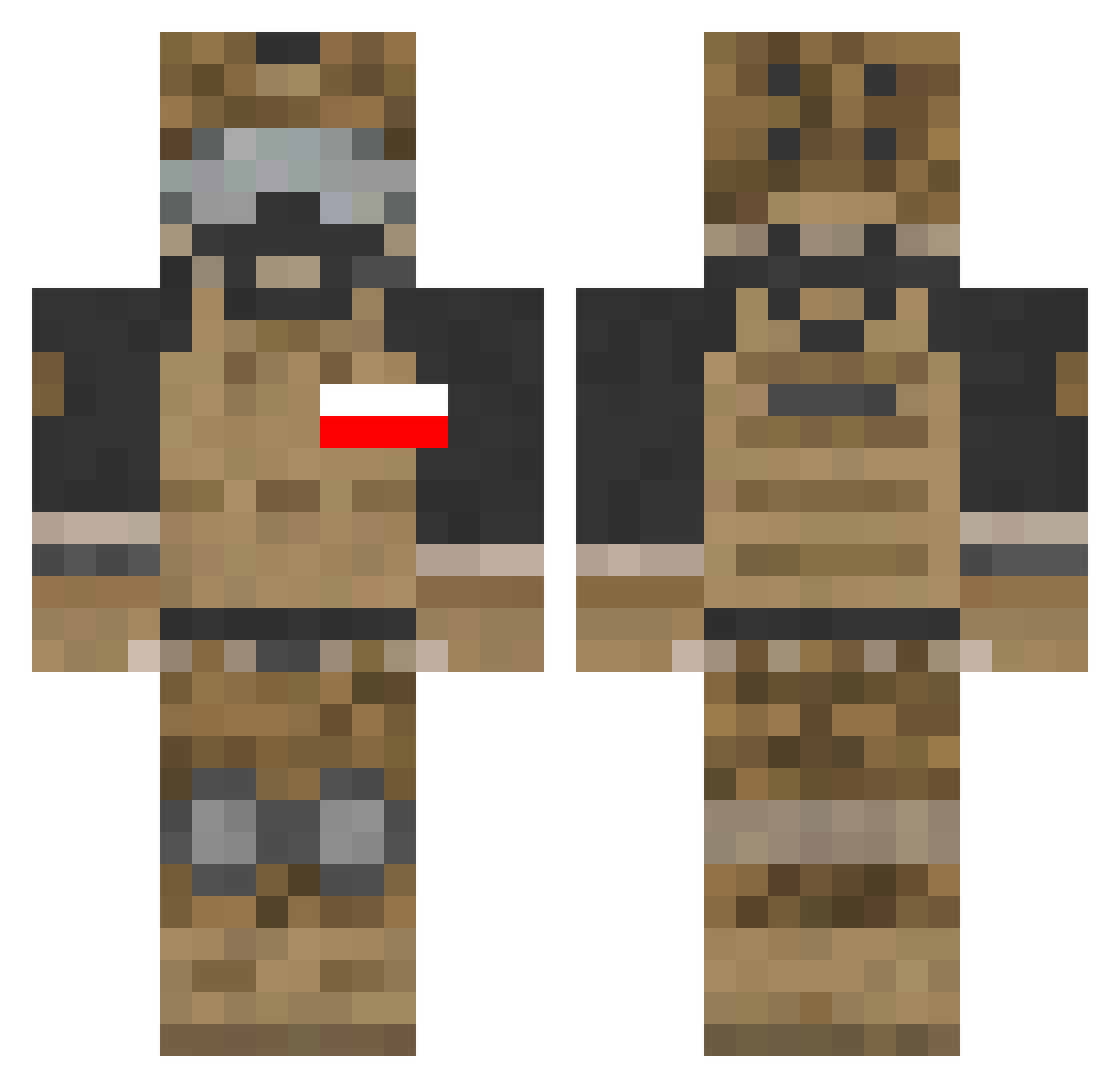 pulpul333 Minecraft skin, front and back view