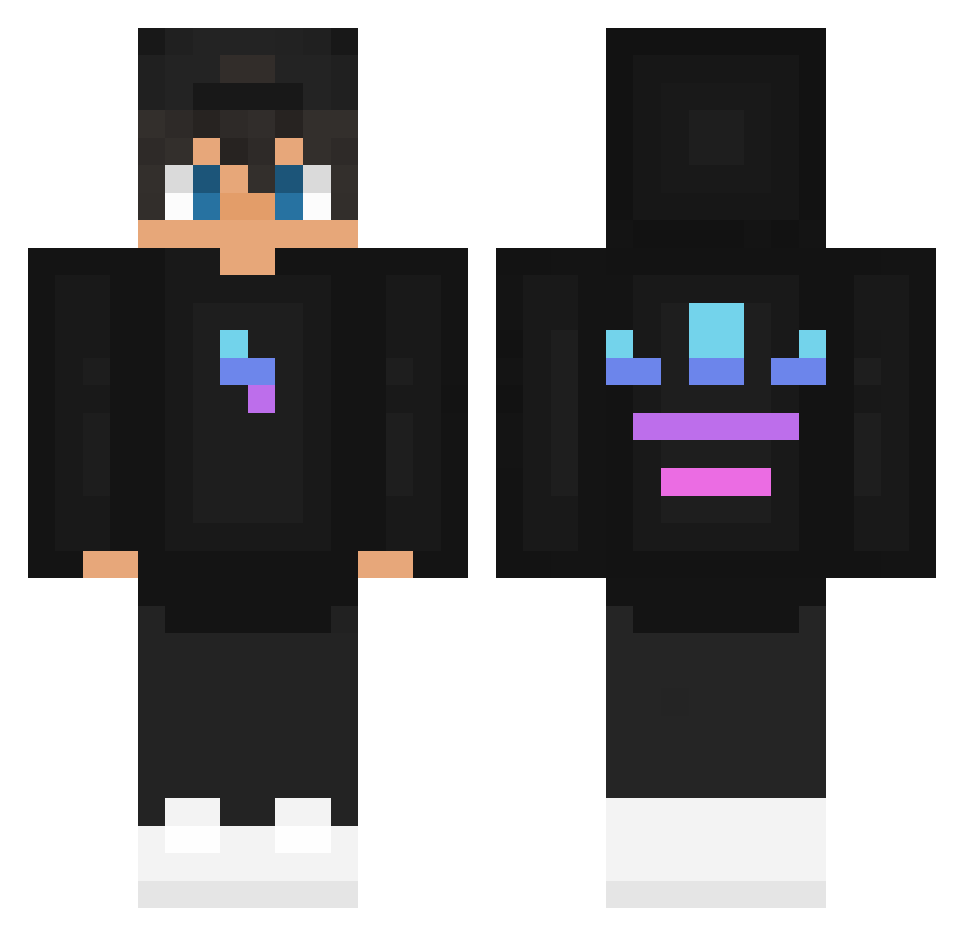 xxMasherxx Minecraft skin, front and back view