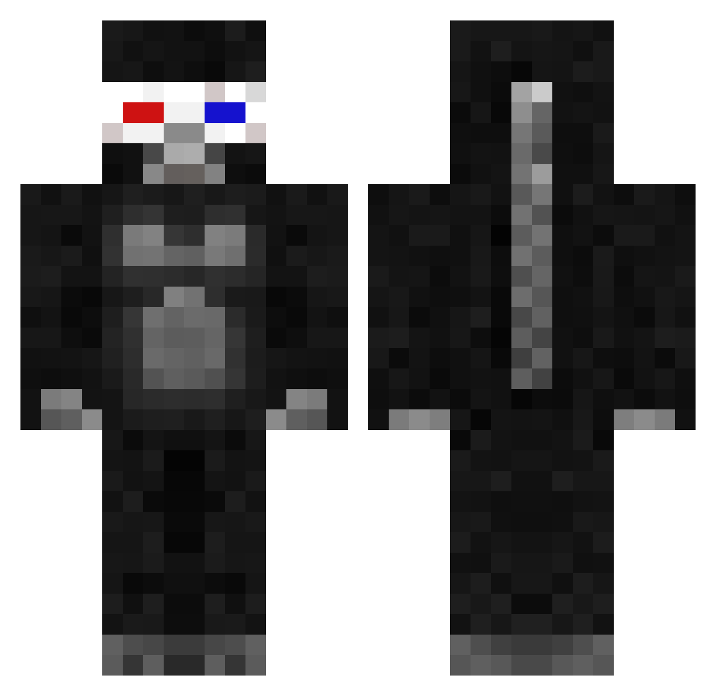 TehBigManInAVan Minecraft skin, front and back view