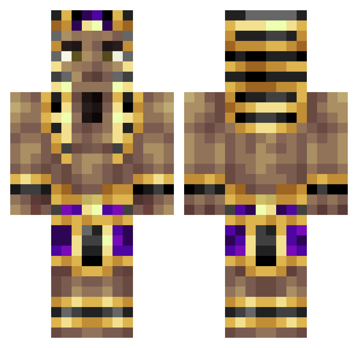 iamkurabiye Minecraft skin, front and back view