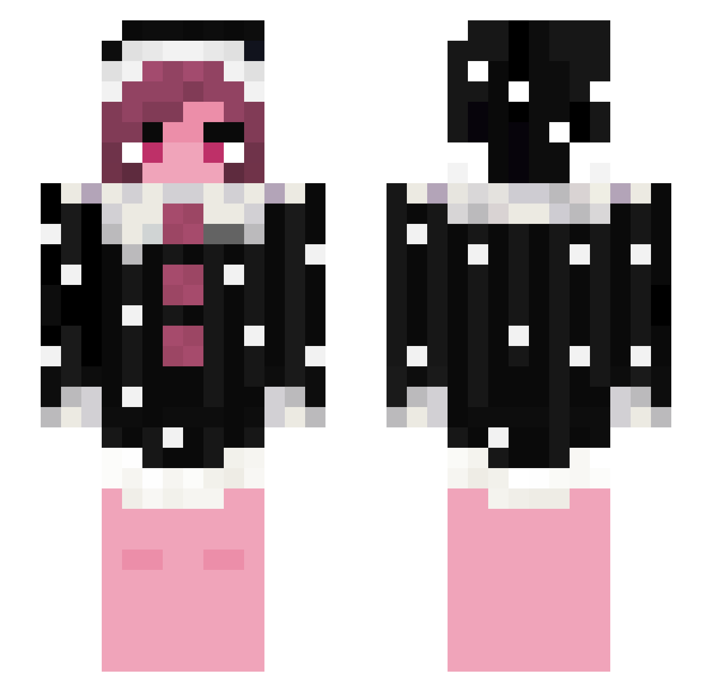 s3lvyy Minecraft skin, front and back view