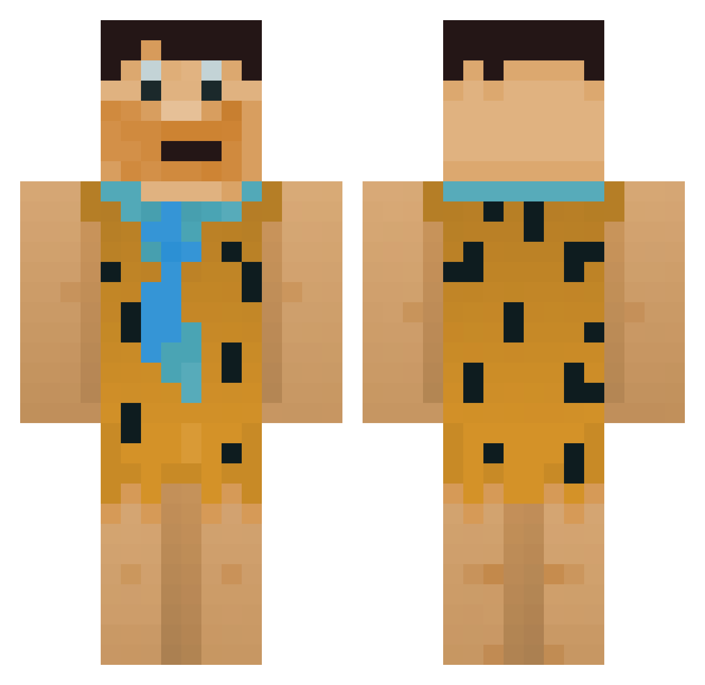 bossnaja Minecraft skin, front and back view
