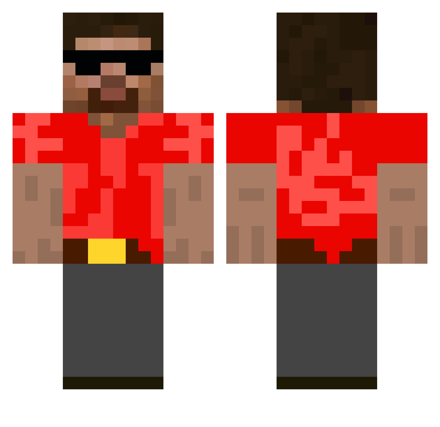 eXplode07 Minecraft skin, front and back view