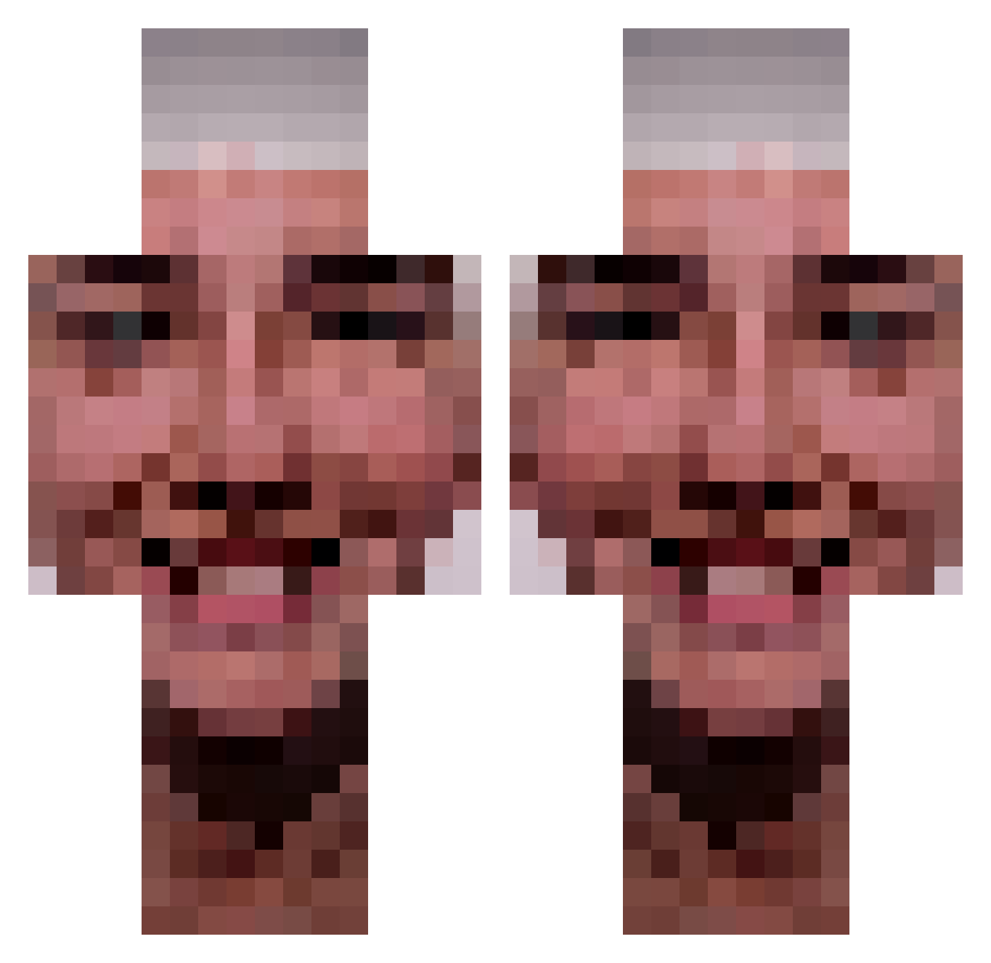 ObbyiLoveMoney Minecraft skin, front and back view