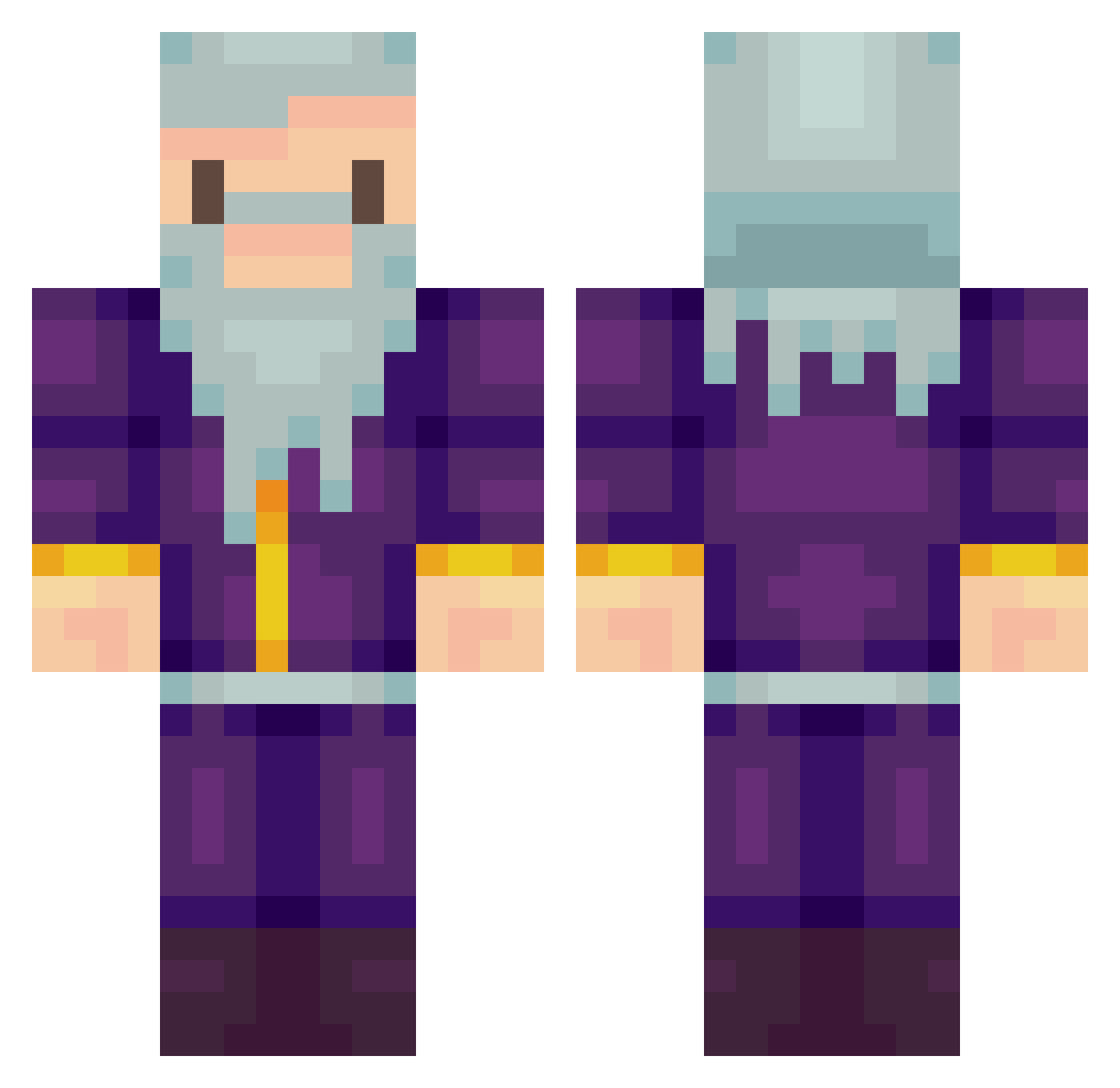 SirFinniganIII Minecraft skin, front and back view