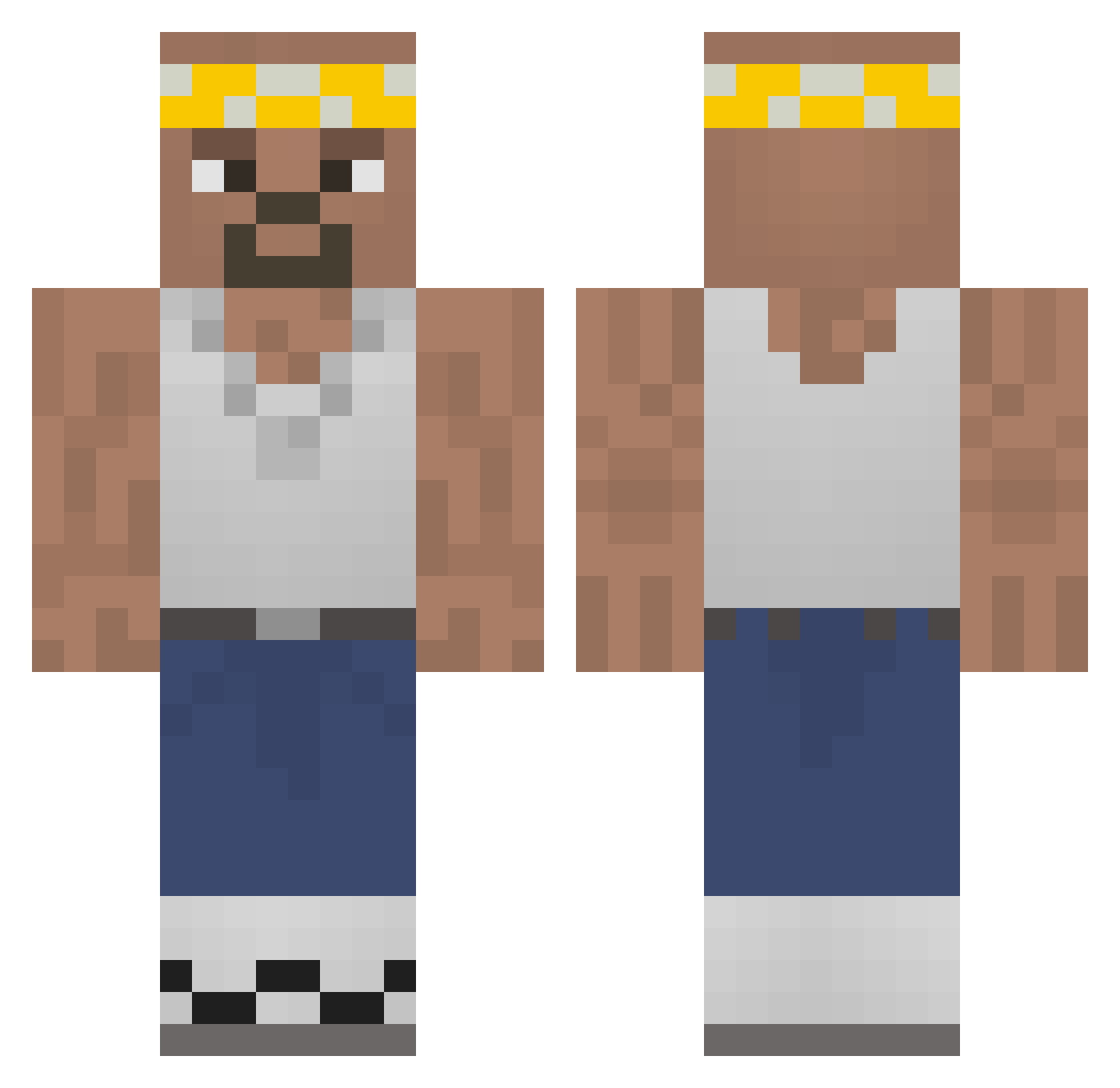 Spinning Minecraft skin, front and back view