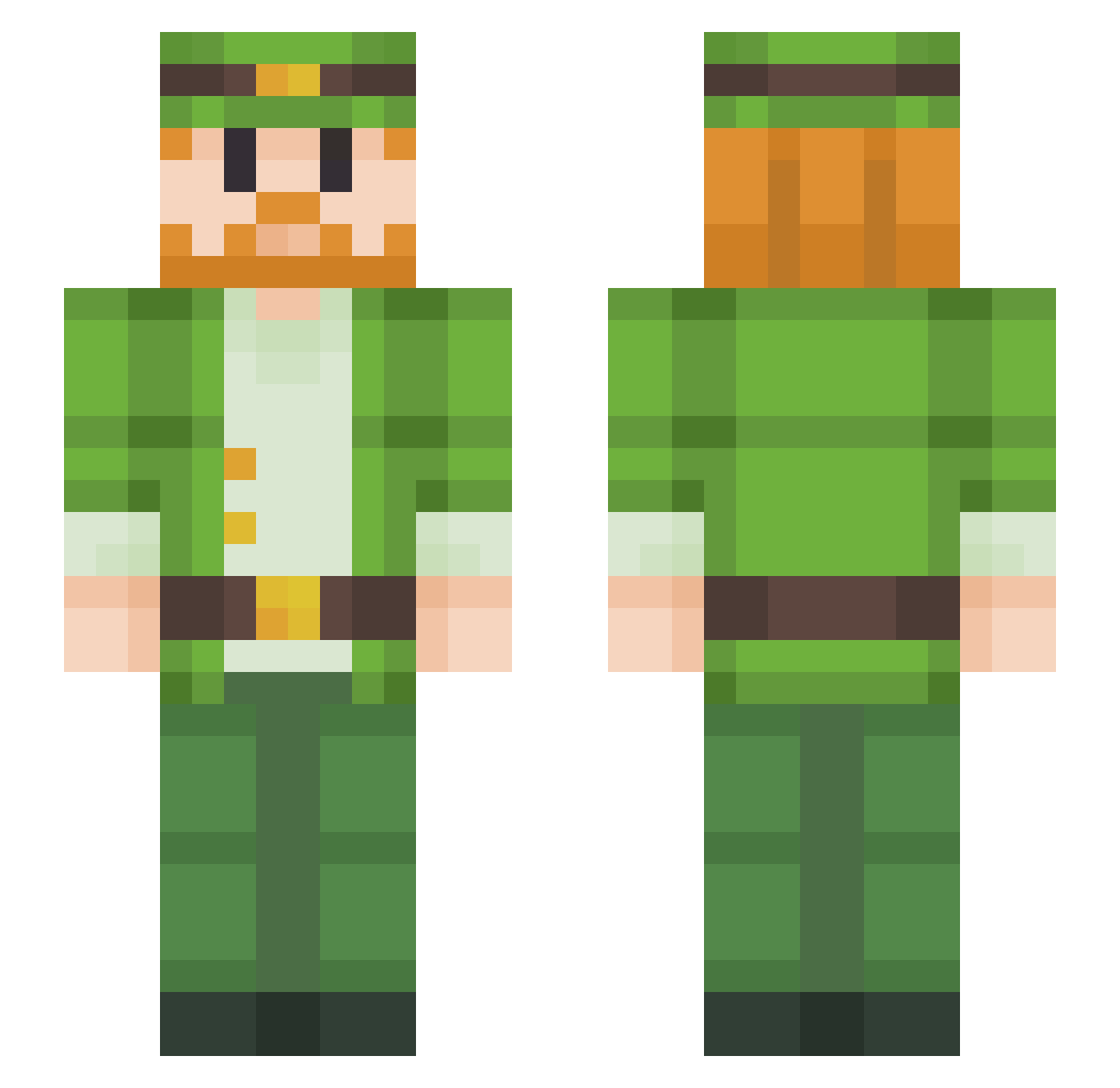 XxNovaStarxX Minecraft skin, front and back view