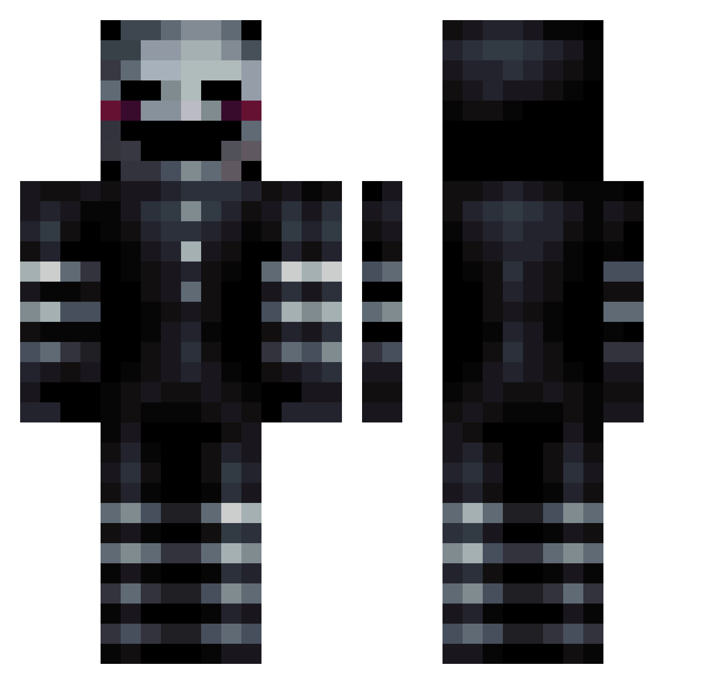 LETR0LL Minecraft skin, front and back view
