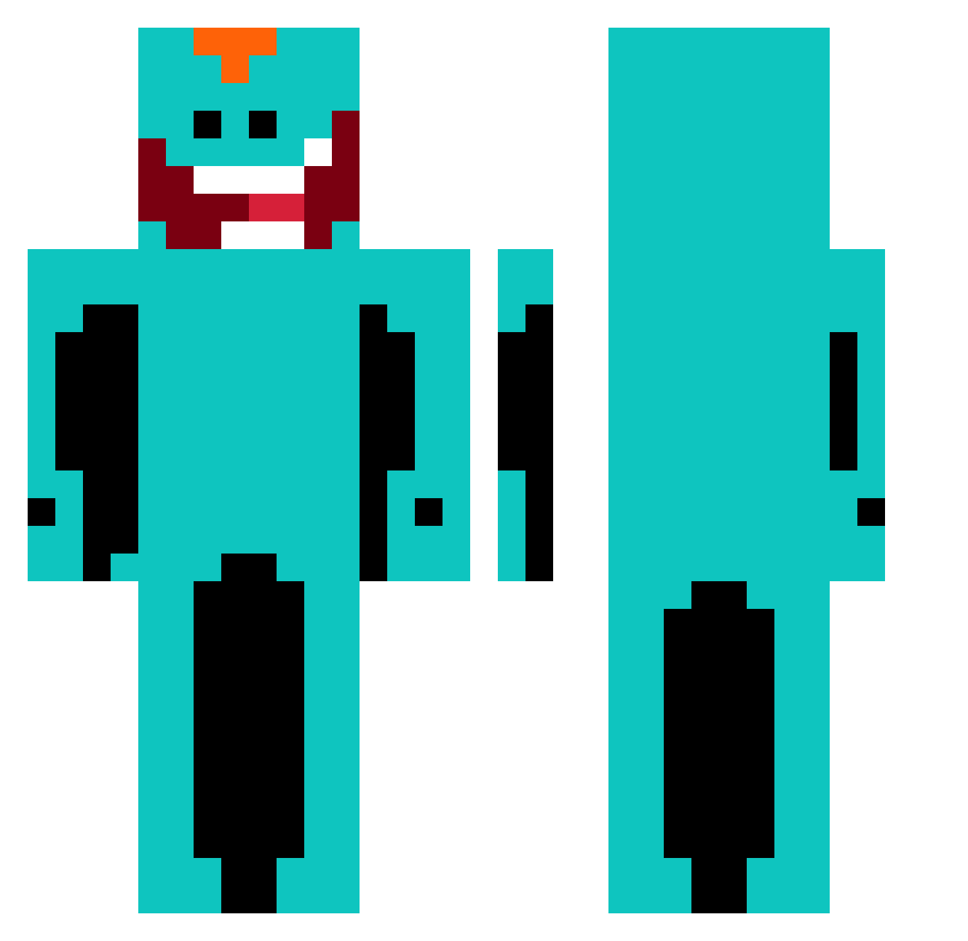 Psychonautski Minecraft skin, front and back view