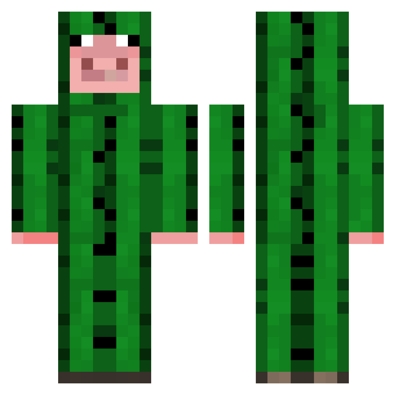 1andeulti Minecraft skin, front and back view