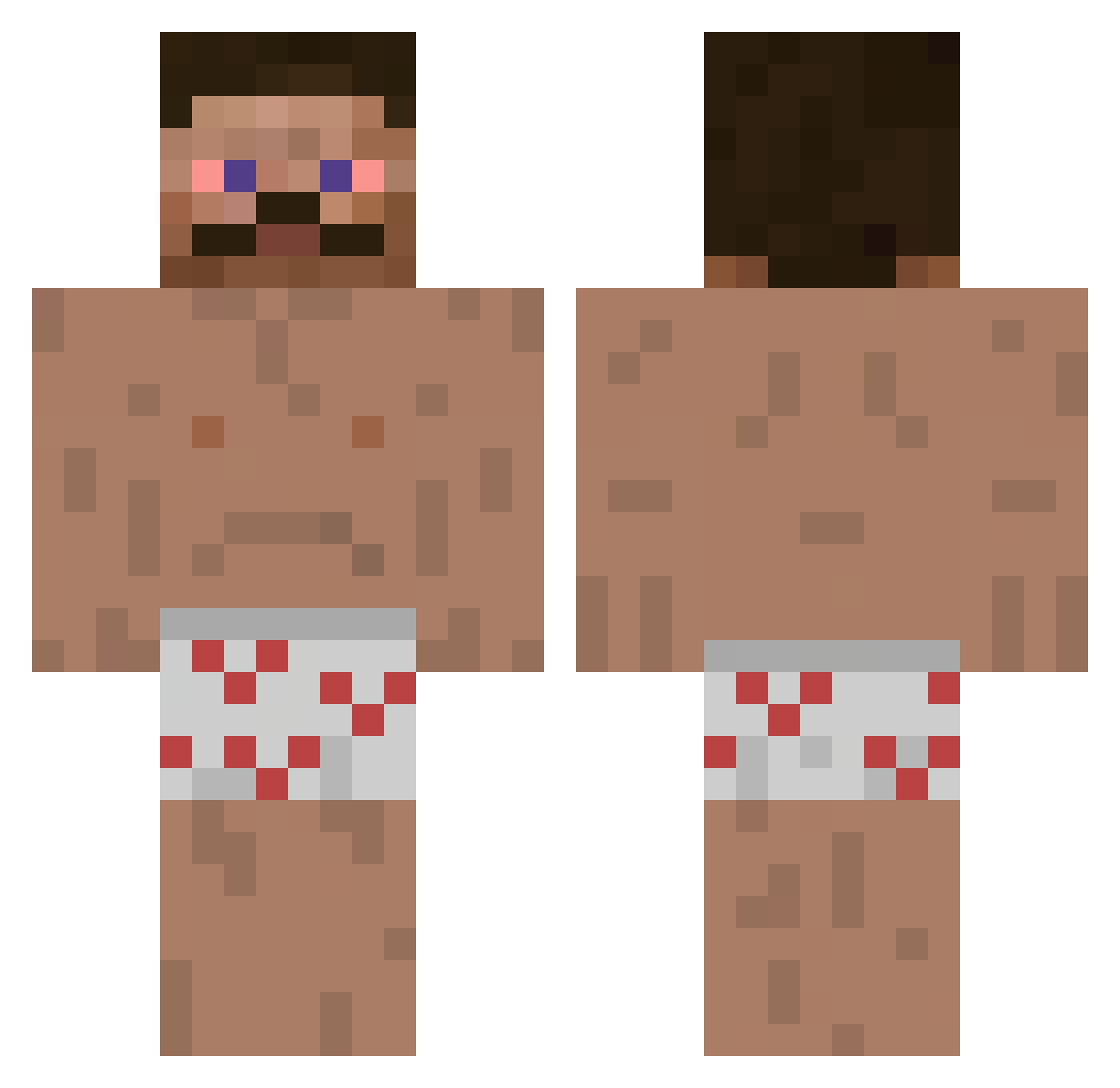 mNdr777 Minecraft skin, front and back view