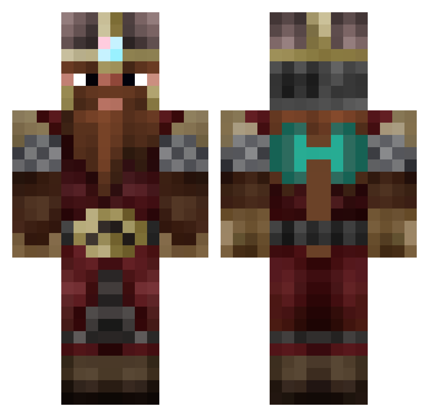 TomDa21 Minecraft skin, front and back view