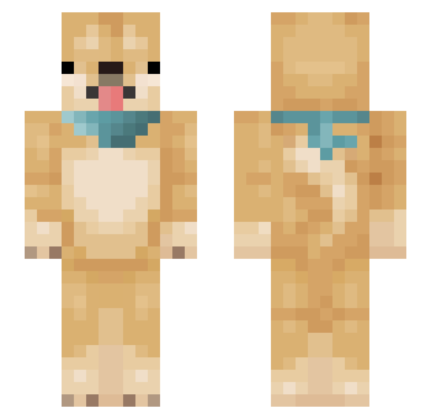 atalla Minecraft skin, front and back view