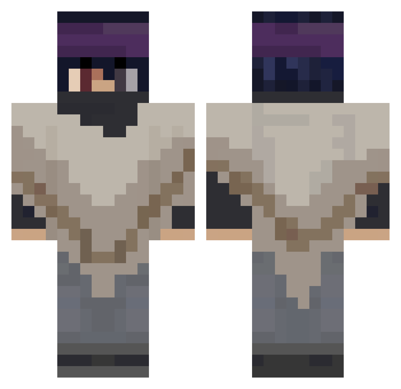 cantstopn0w Minecraft skin, front and back view