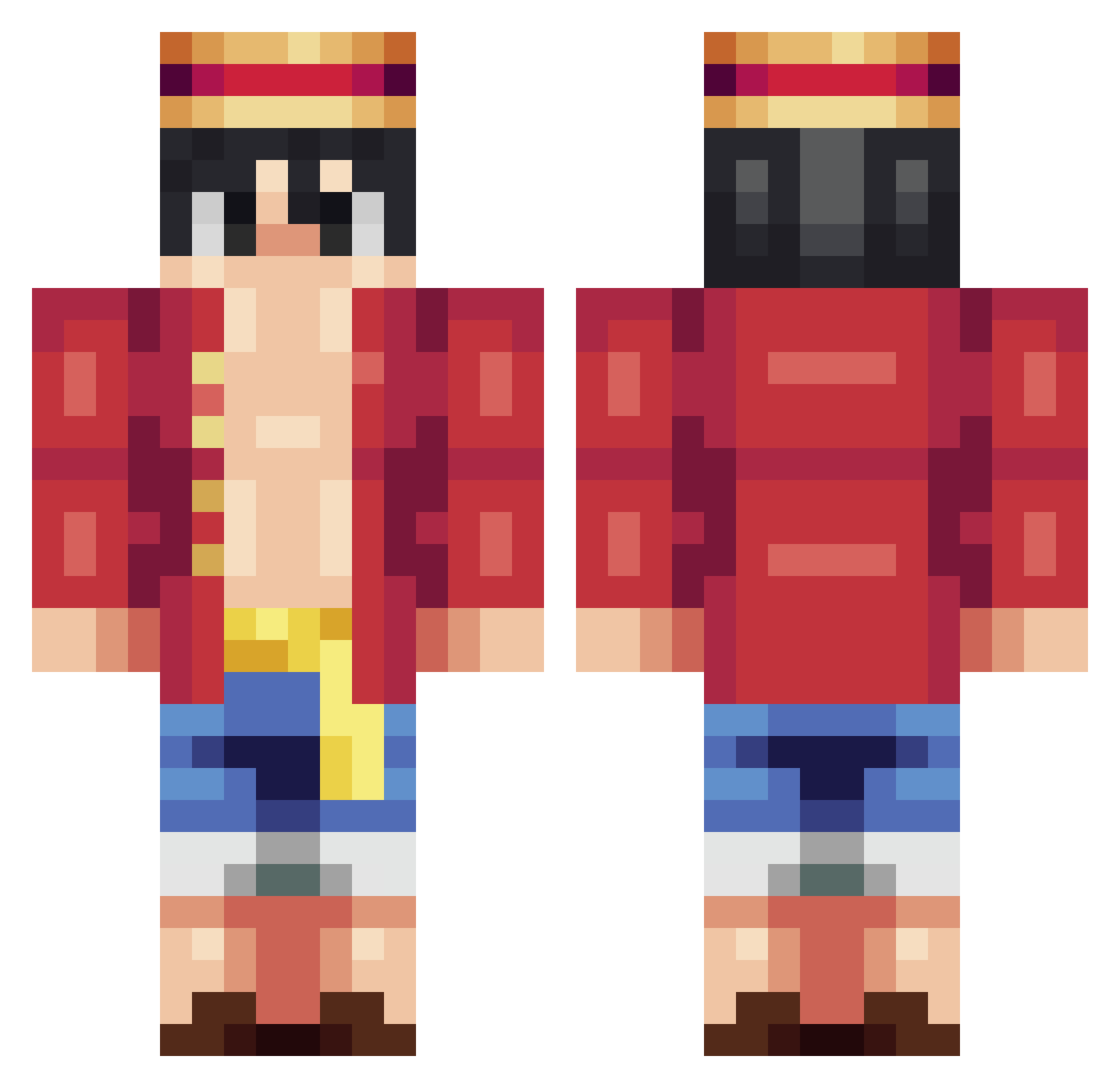 XiaoLaw Minecraft skin, front and back view