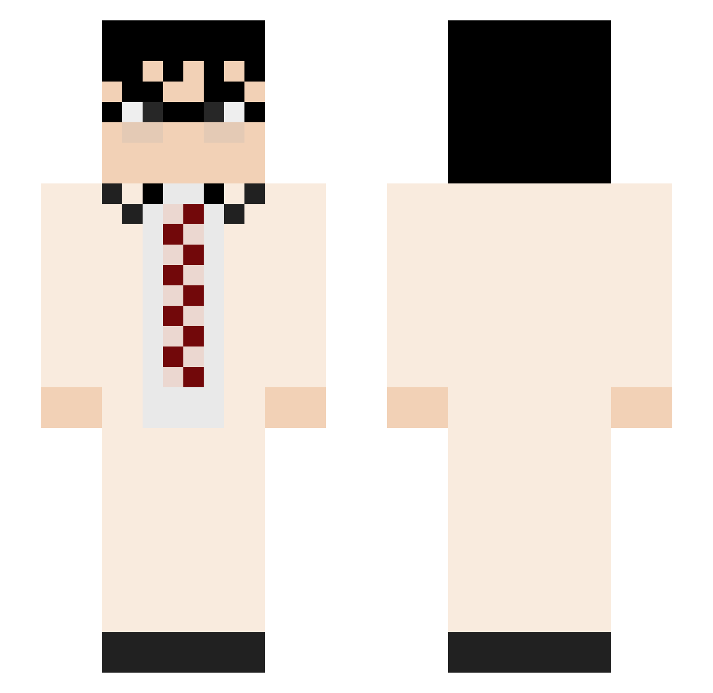 TwinHarpy Minecraft skin, front and back view