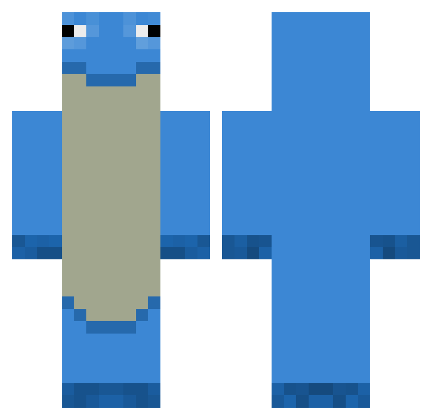 MistiCocunut Minecraft skin, front and back view