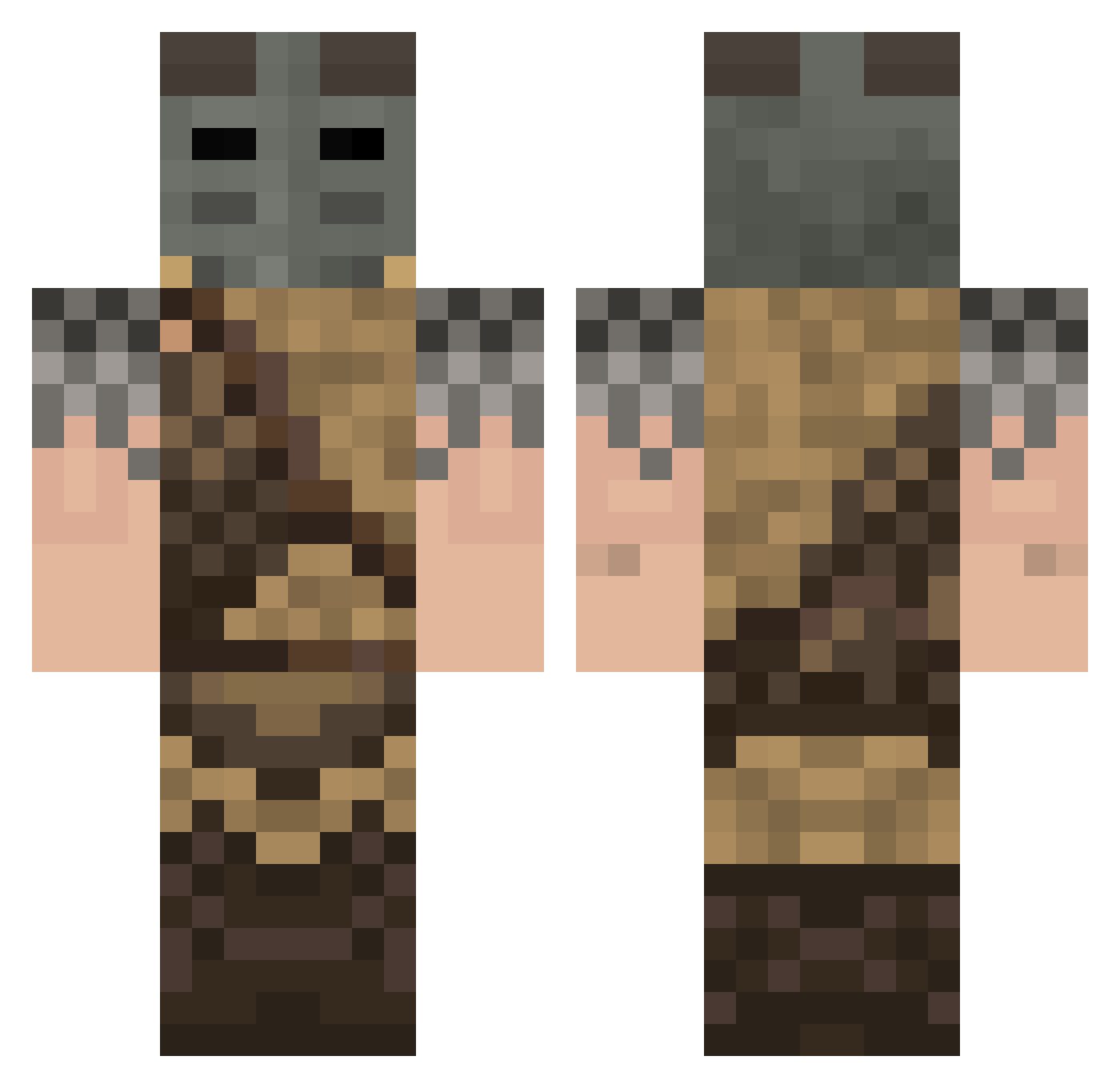 FLAMETHROWER10 Minecraft skin, front and back view