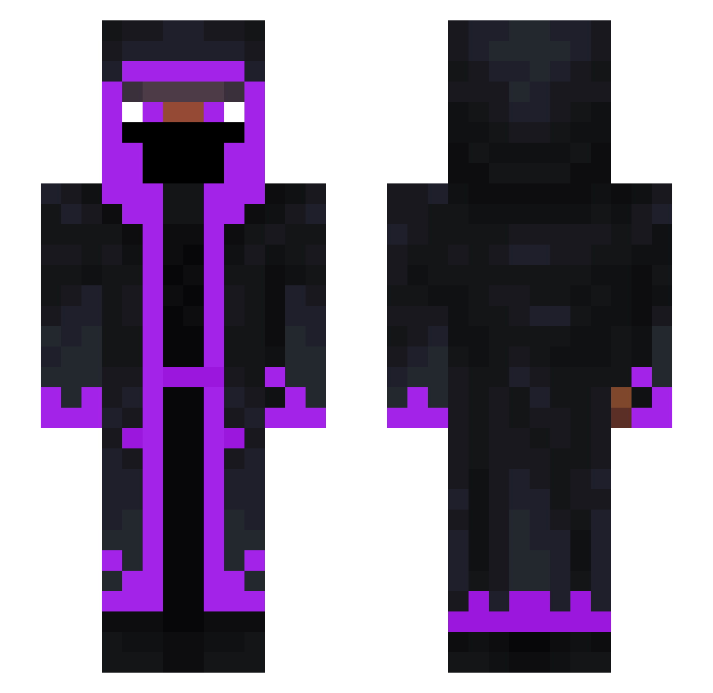 Xurora Minecraft skin, front and back view