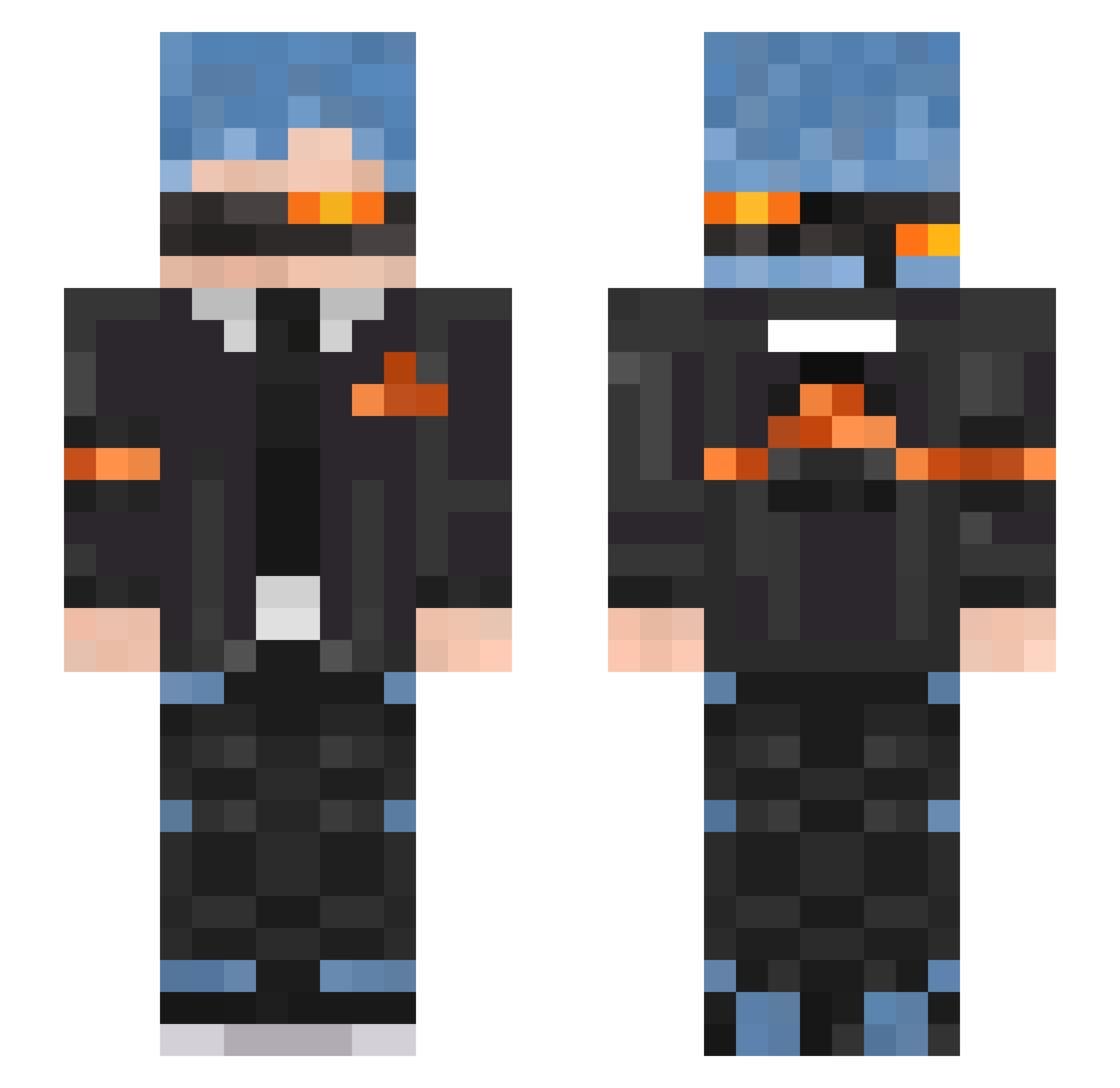 SirLotzo Minecraft skin, front and back view