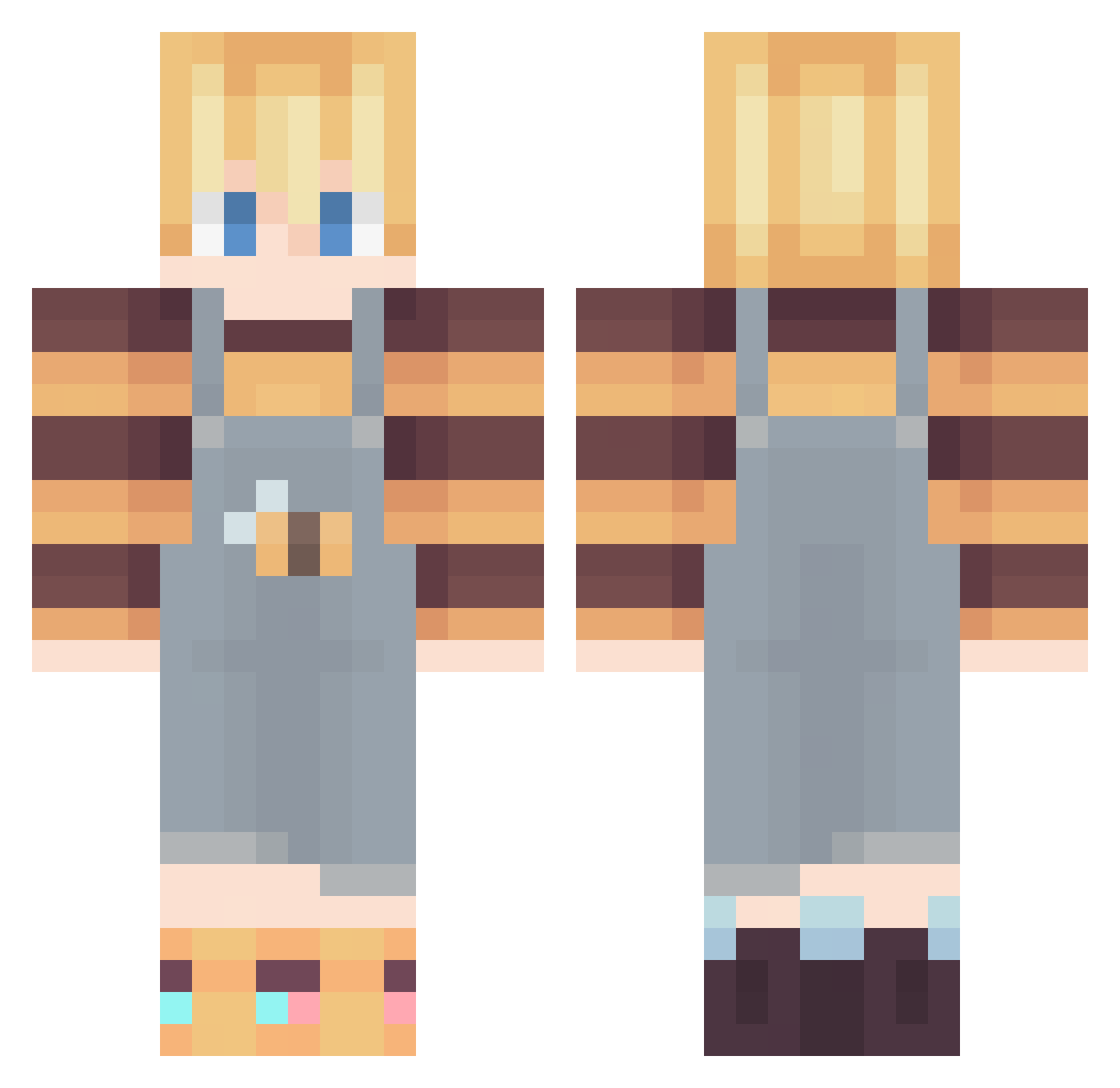 Harin_toy Minecraft skin, front and back view