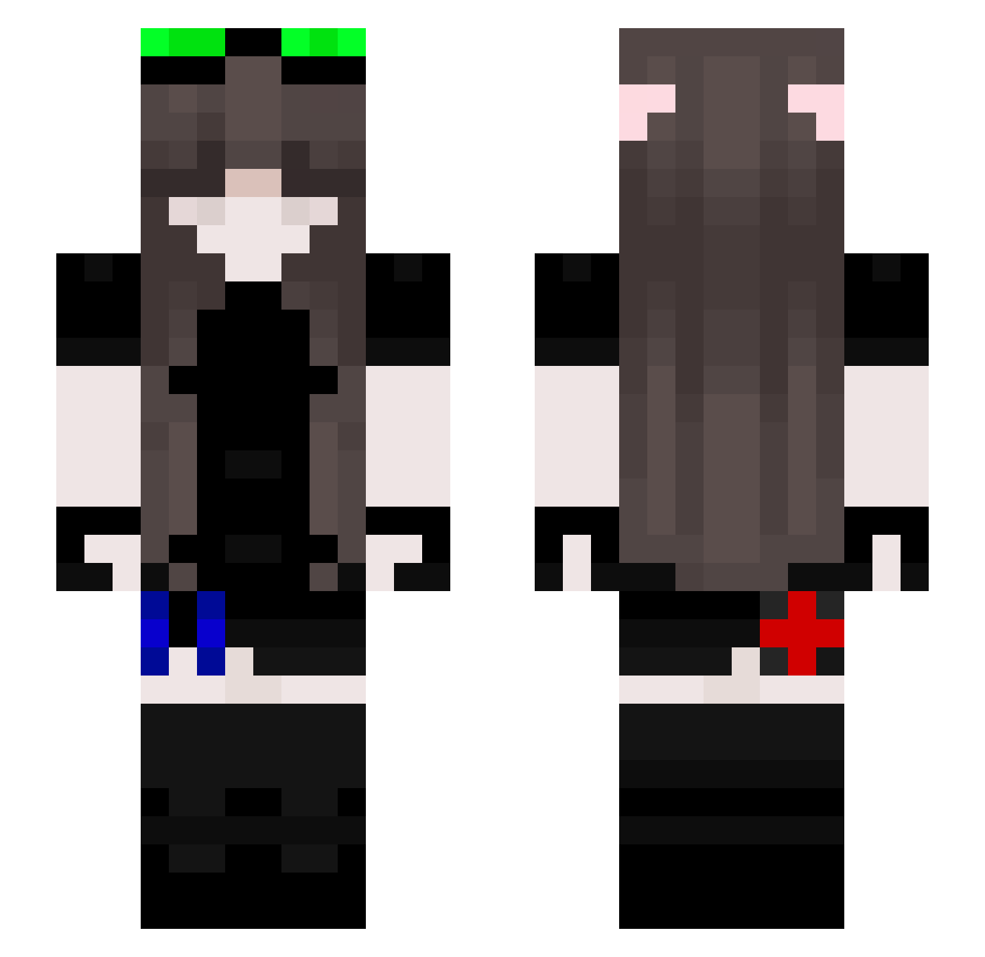 LilinkaVesela Minecraft skin, front and back view