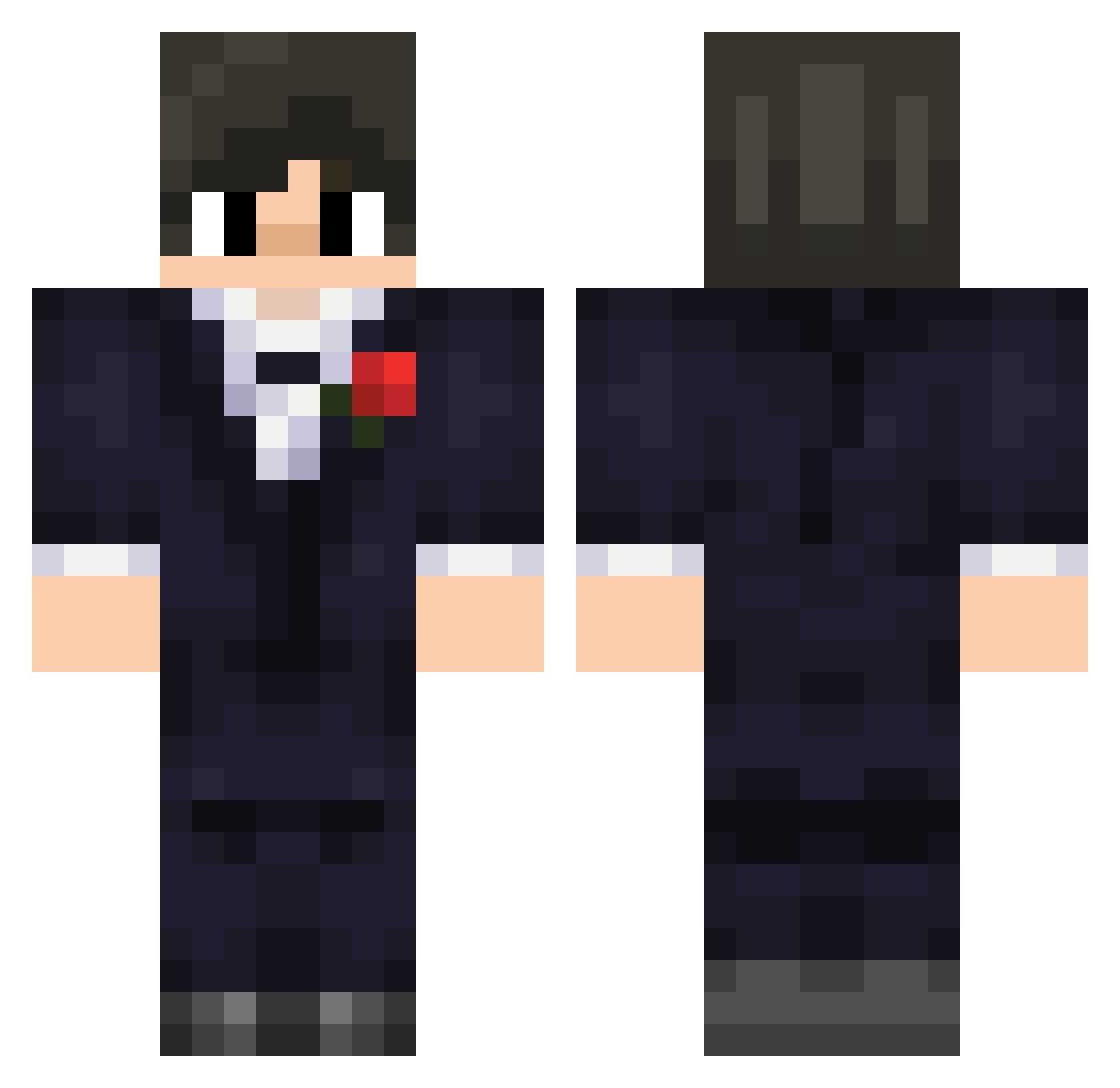 KrissyGlizzy Minecraft skin, front and back view